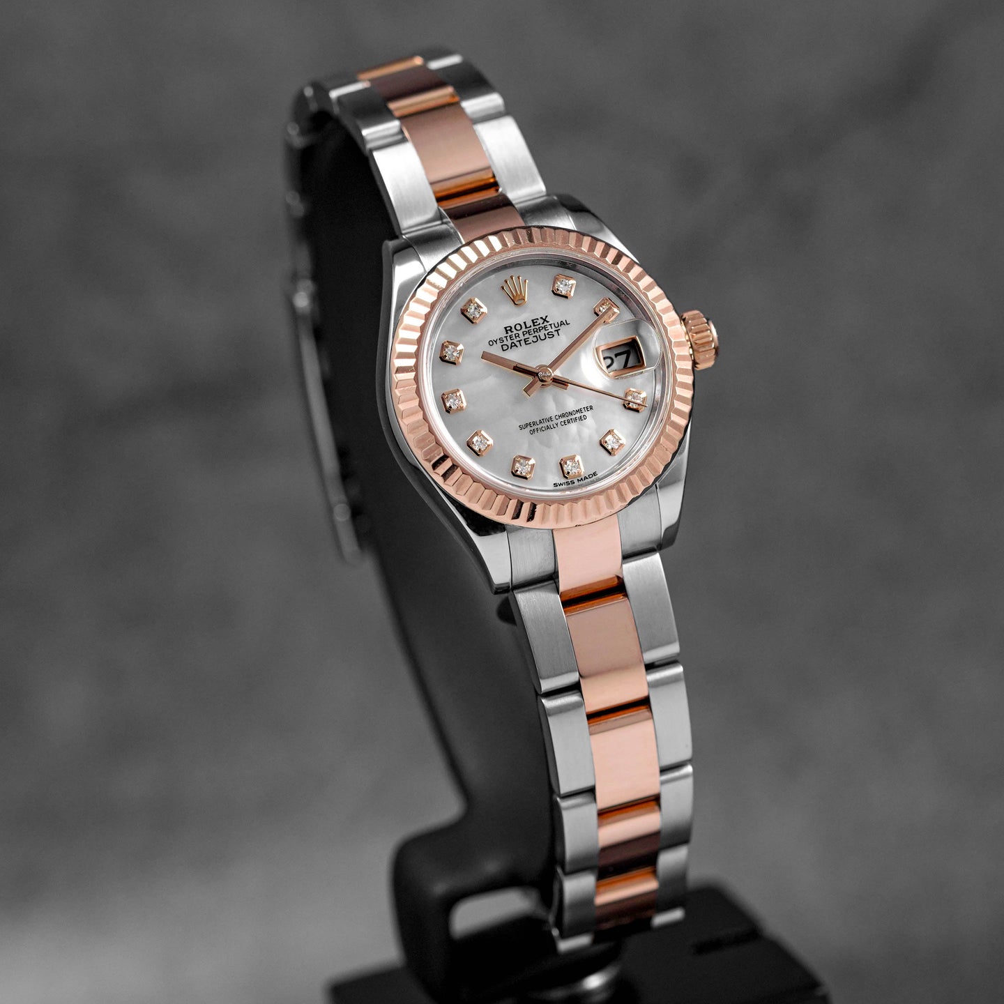 DATEJUST 28MM TWOTONE ROSEGOLD MOP DIAMOND DIAL (2017)