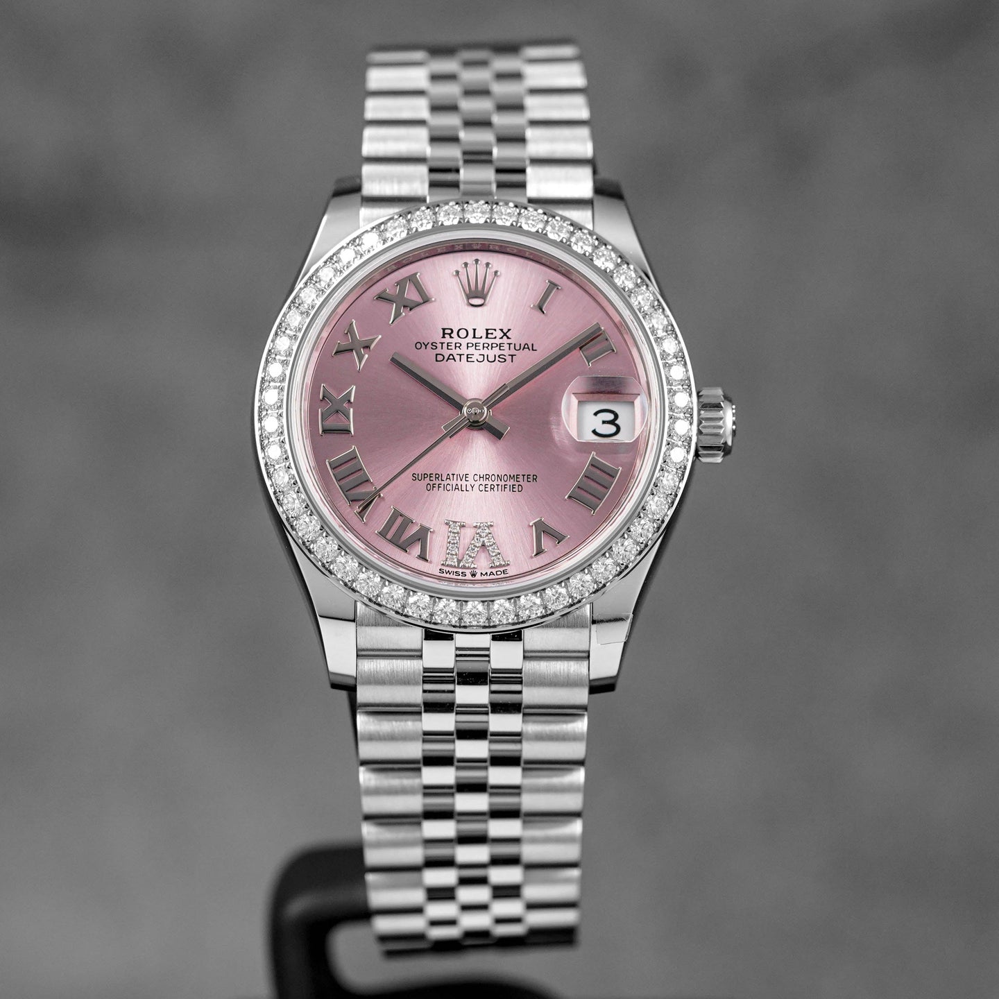 DATEJUST 31MM PINK ROMAN DIAL DIAMOND ON VI DIAMOND BEZEL (2024)