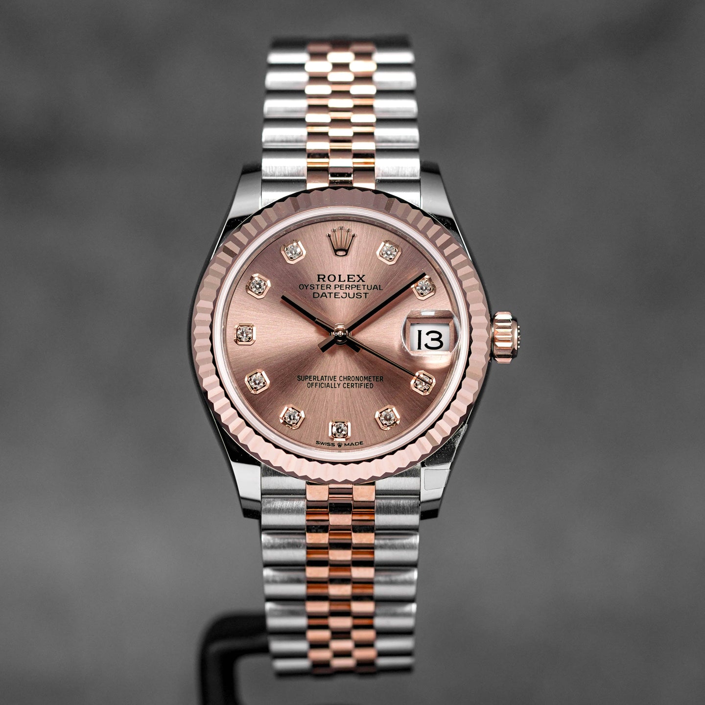 DATEJUST 31MM TWOTONE ROSEGOLD SALMON DIAMOND DIAL (2021)