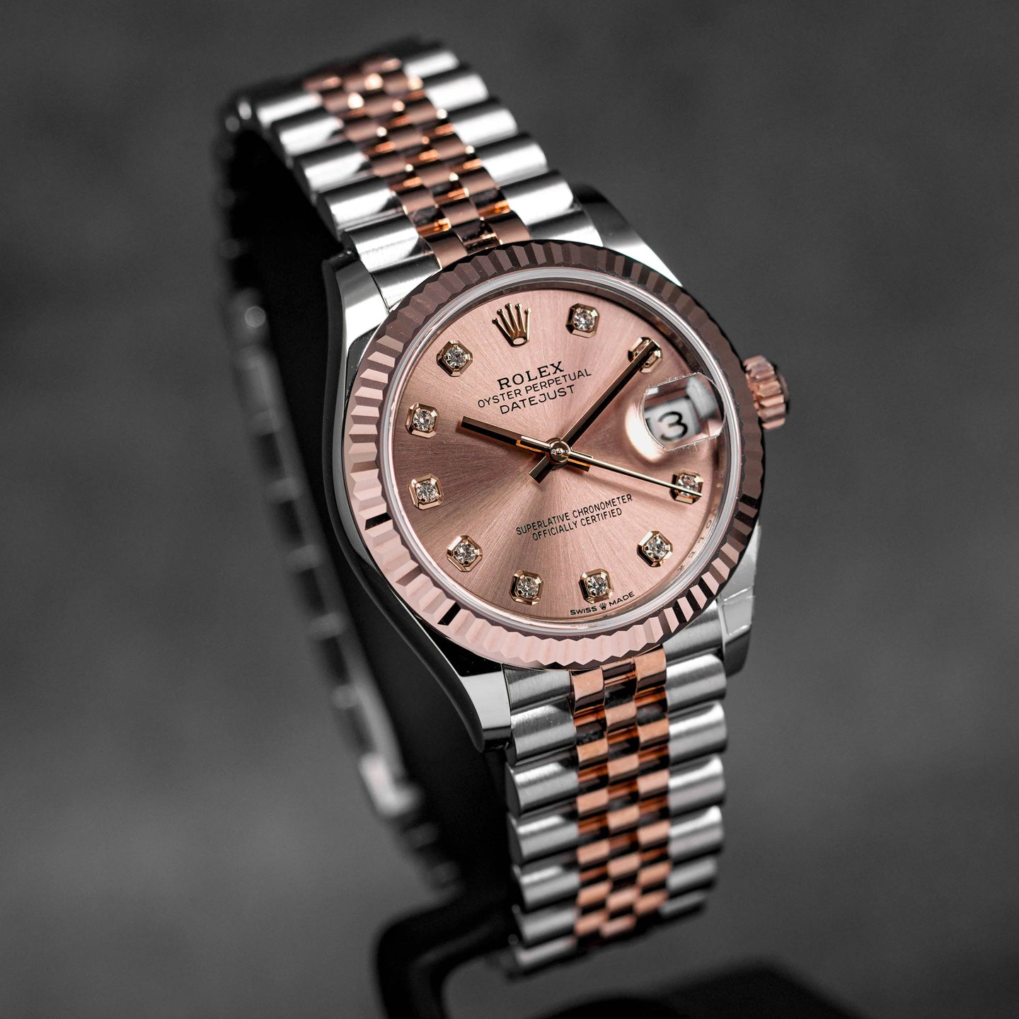 DATEJUST 31MM TWOTONE ROSEGOLD SALMON DIAMOND DIAL (2021)