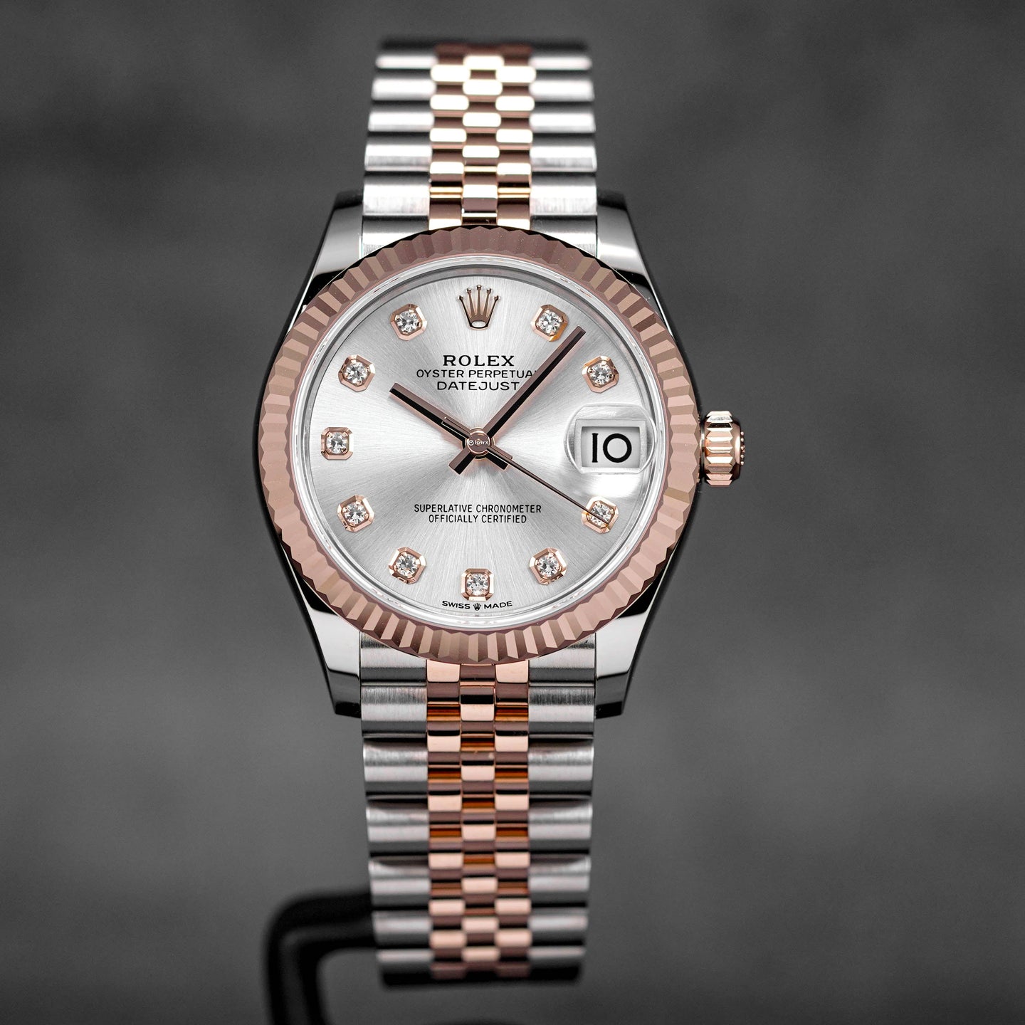 DATEJUST 31MM TWOTONE ROSEGOLD SILVER DIAMOND DIAL (2024)