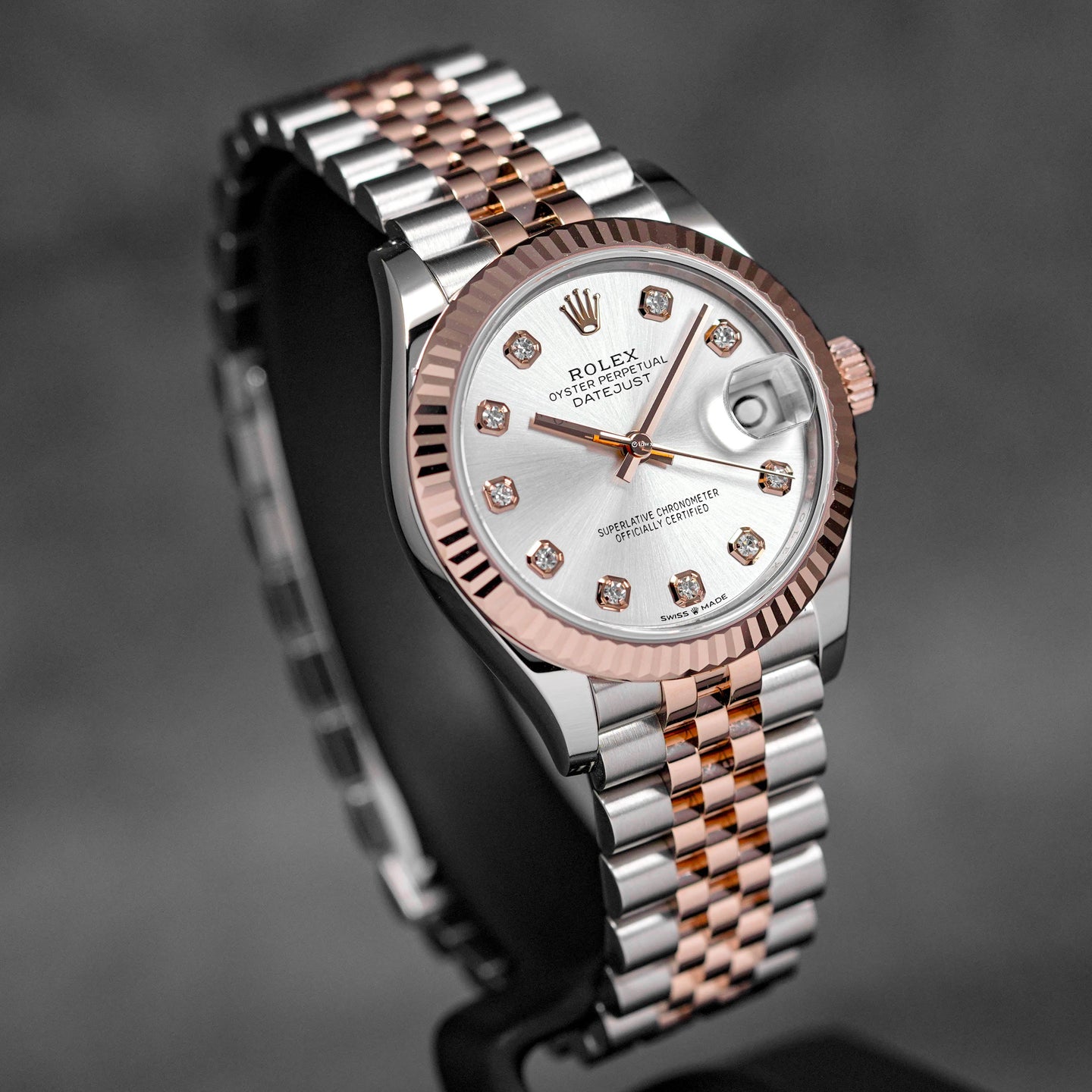 DATEJUST 31MM TWOTONE ROSEGOLD SILVER DIAMOND DIAL (2024)