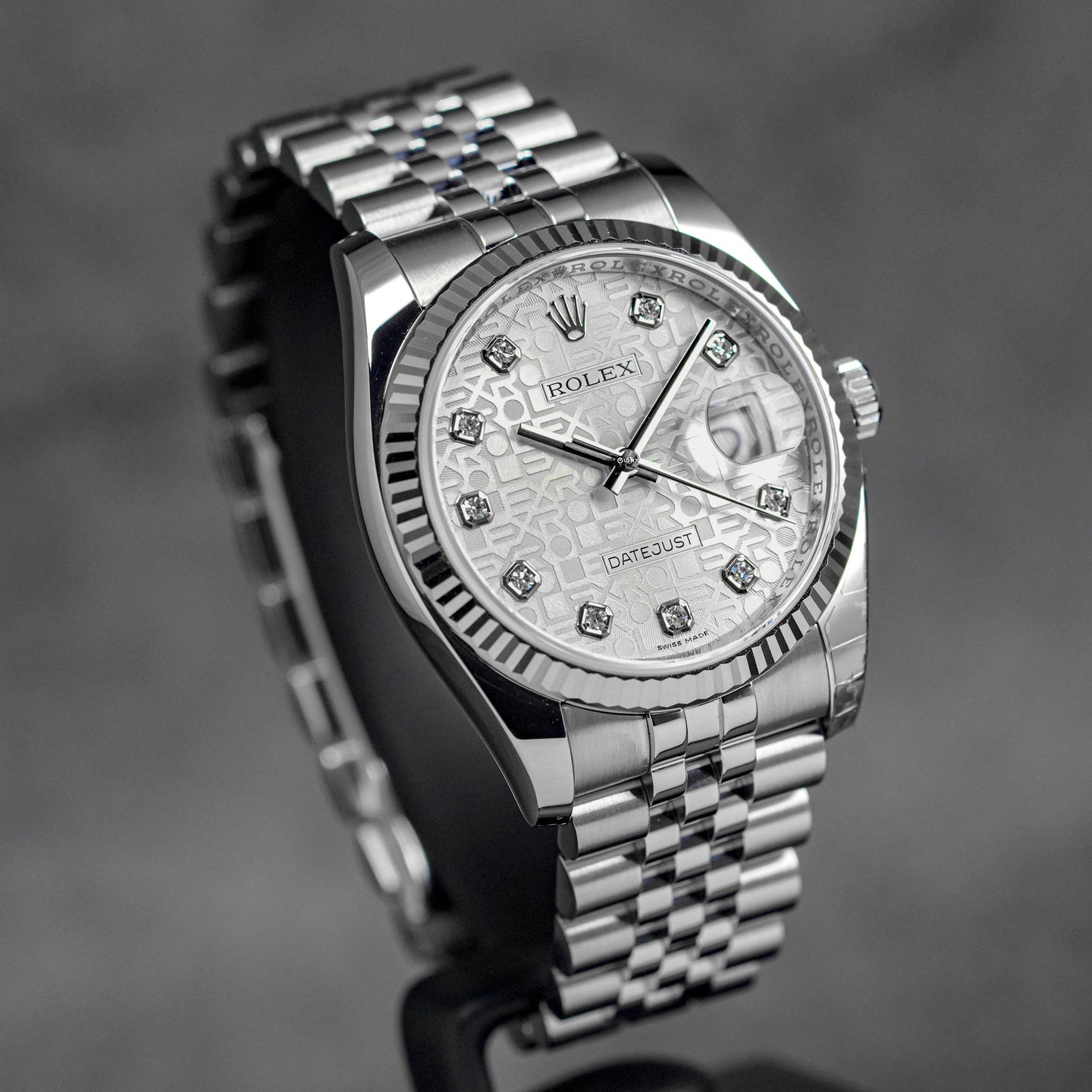 DATEJUST 36MM SILVER COMPUTERIZED DIAMOND DIAL (2014)