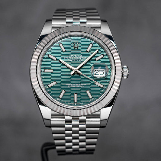 DATEJUST 41MM MINT GREEN FLUTED DIAL (2023)
