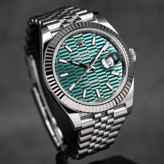 DATEJUST 41MM MINT GREEN FLUTED DIAL (2023)