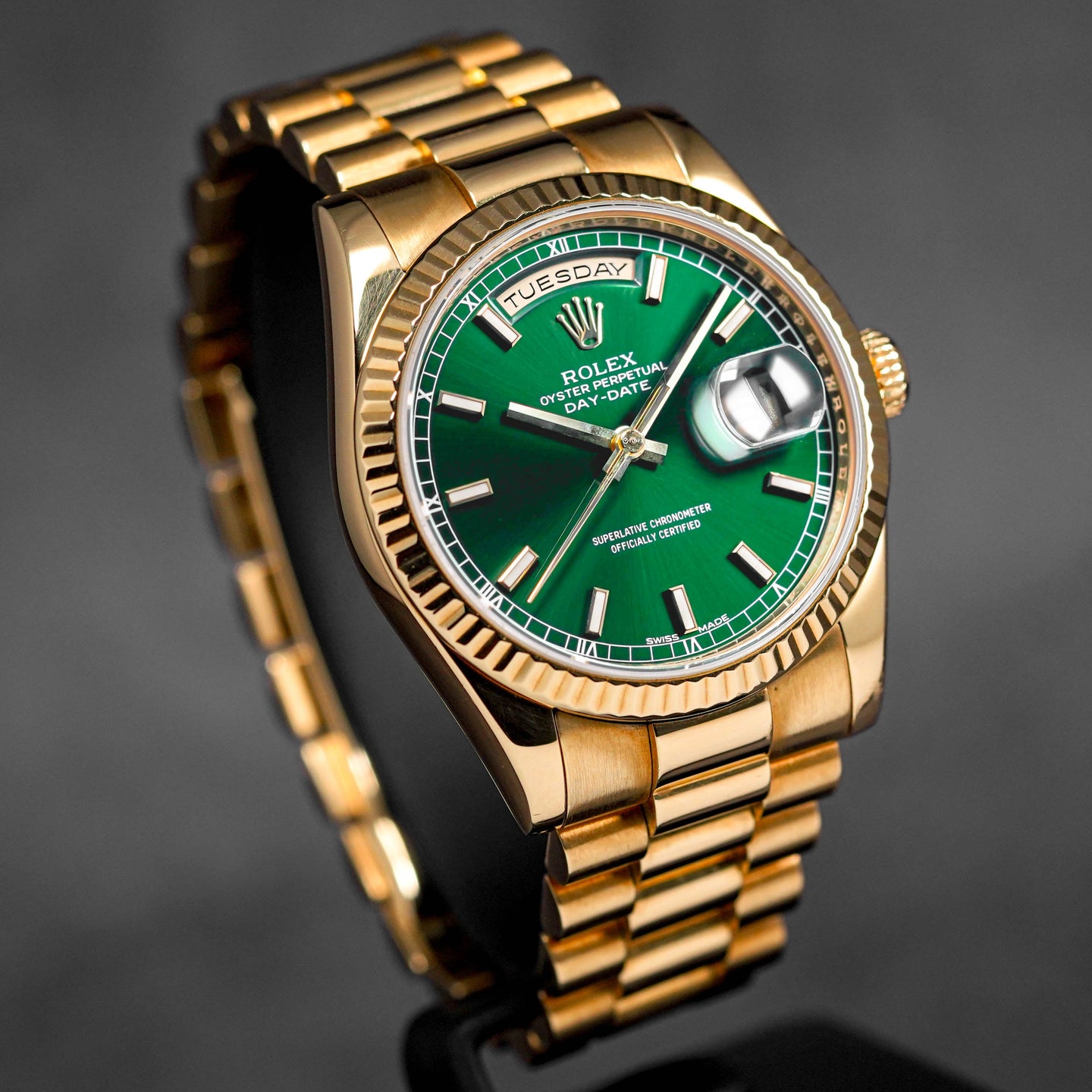 Daydate Yellowgold Green Dial