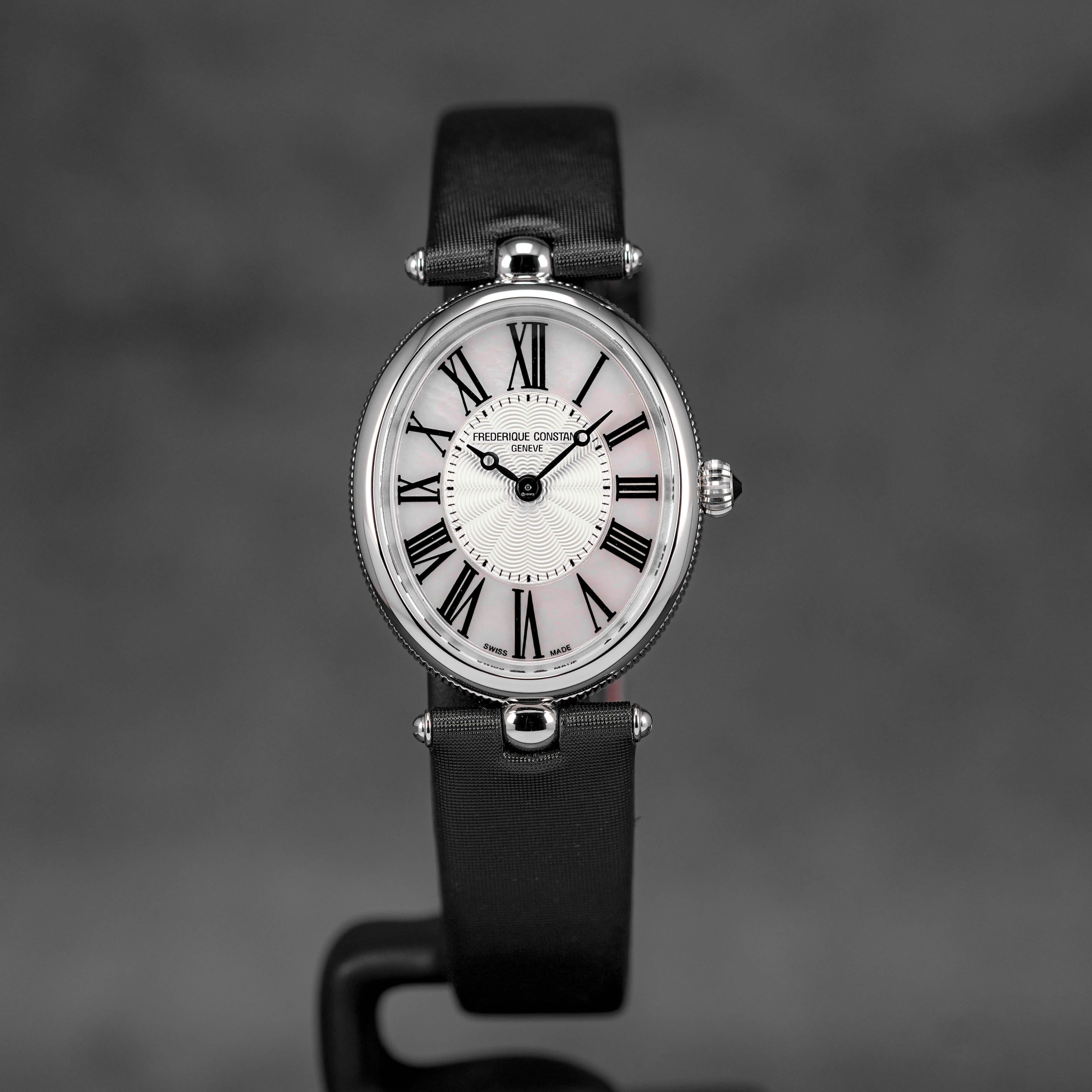 CLASSICS ART DECO OVAL STEEL MOP DIAL LEATHER STRAP (2025)