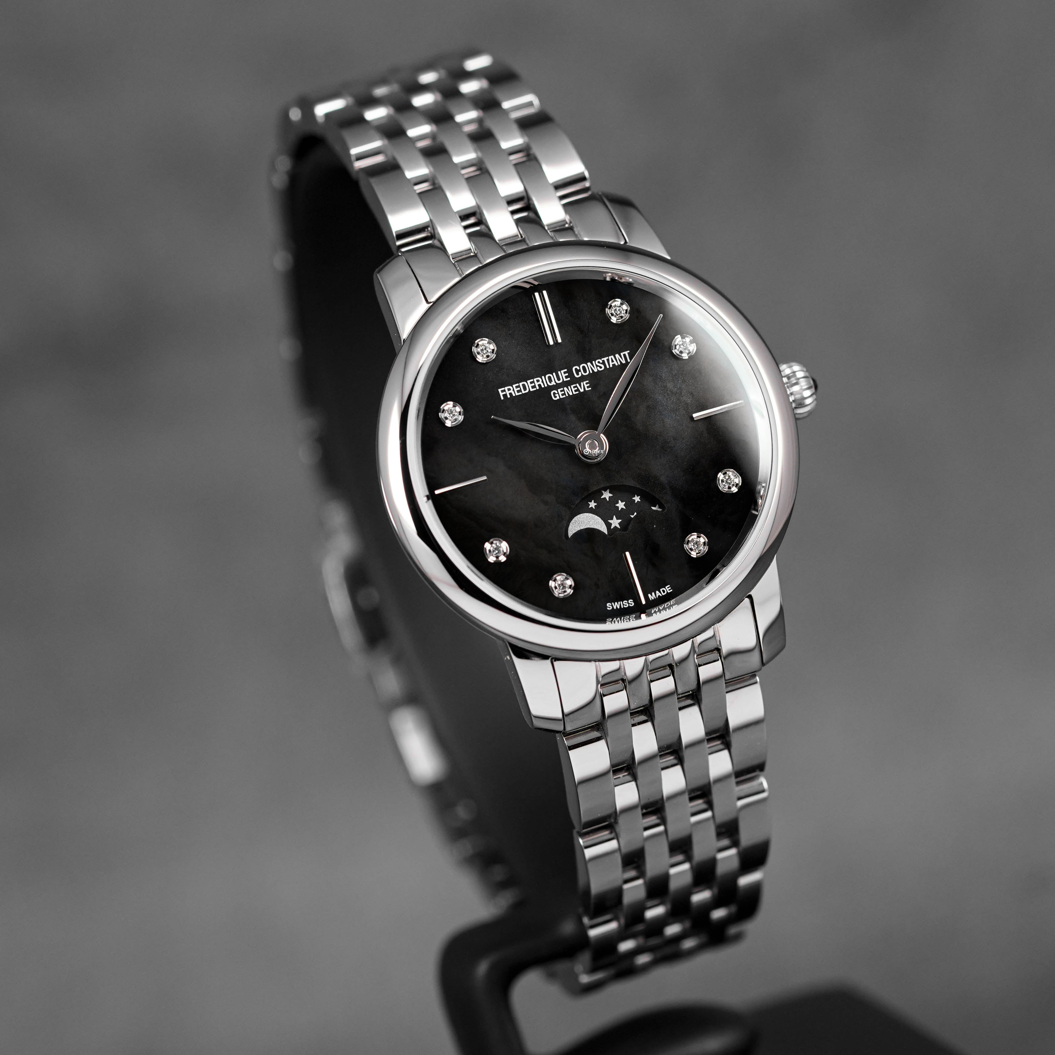 SLIMLINE MOONPHASE BLACK MOP DIAMOND DIAL (2025)