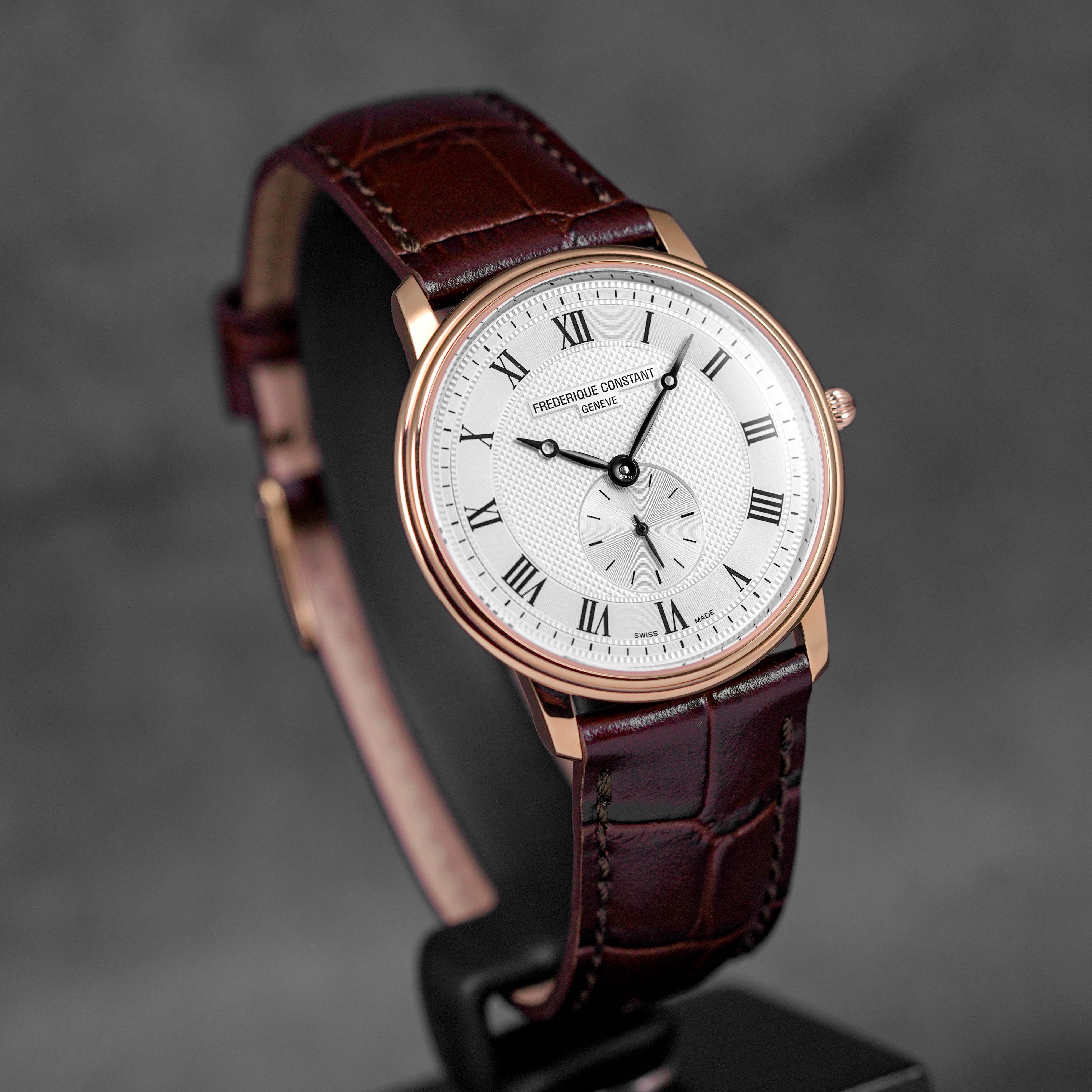 SLIMLINE SMALL SECONDS ROSEGOLD-PLATED STEEL WHITE ROMAN DIAL (2025)