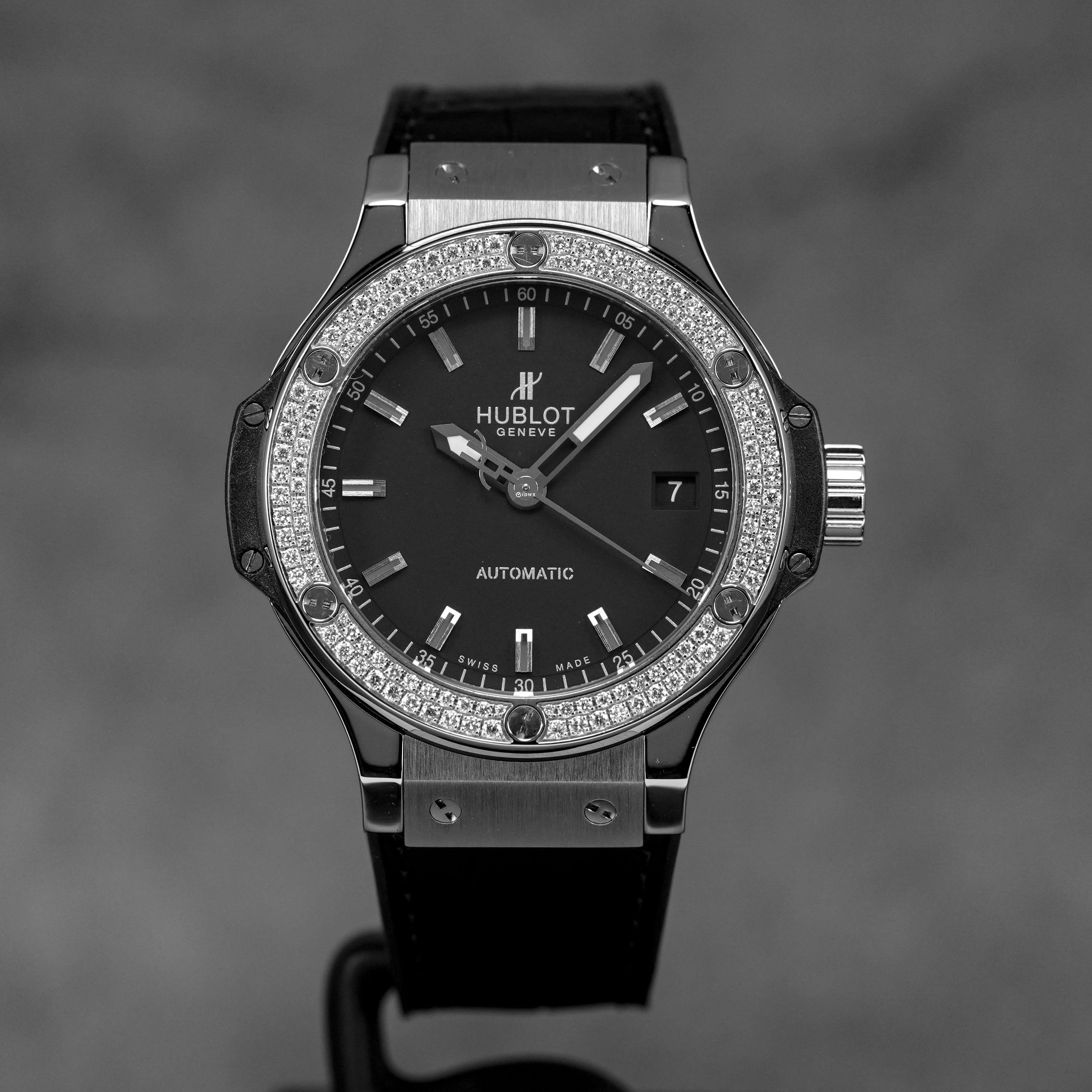 BIG BANG 38MM STEEL BLACK DIAL DIAMOND BEZEL (2012)