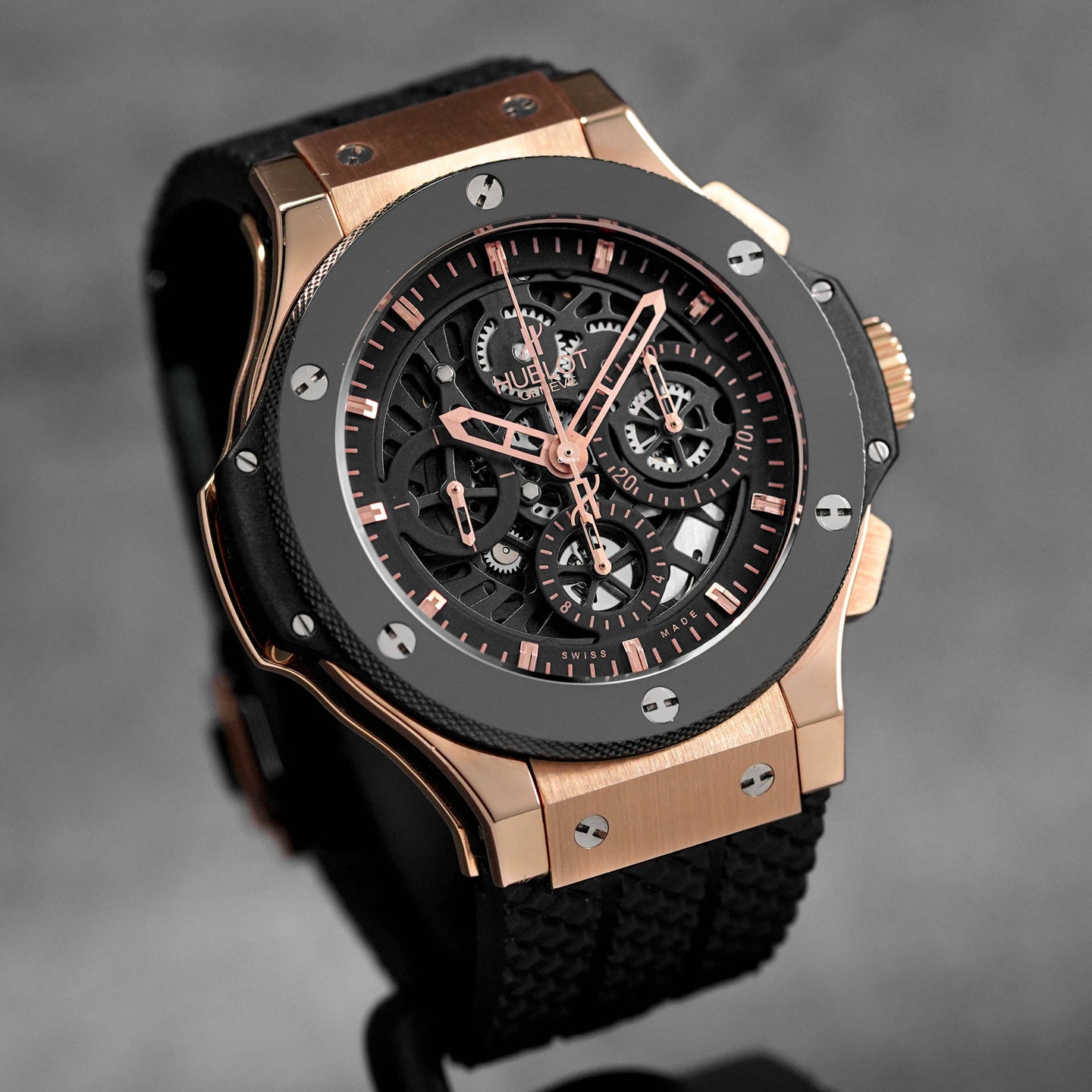 BIG BANG 44MM AERO BANG BLACK MAGIC ROSEGOLD CERAMIC LIMITED EDITION (UNDATED)