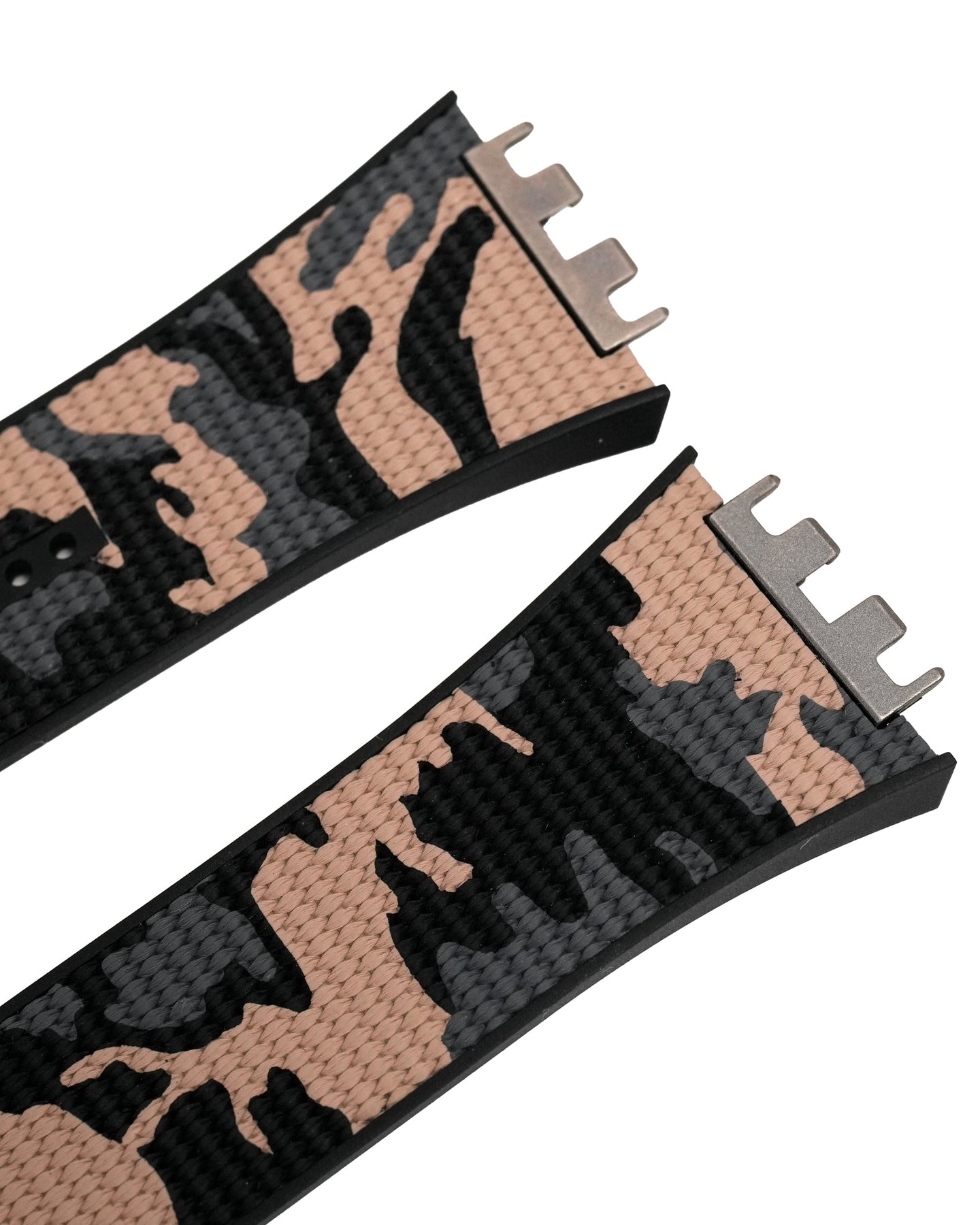 RUBBER STRAP BLACK GREY & BEIGE CAMOUFLAGE