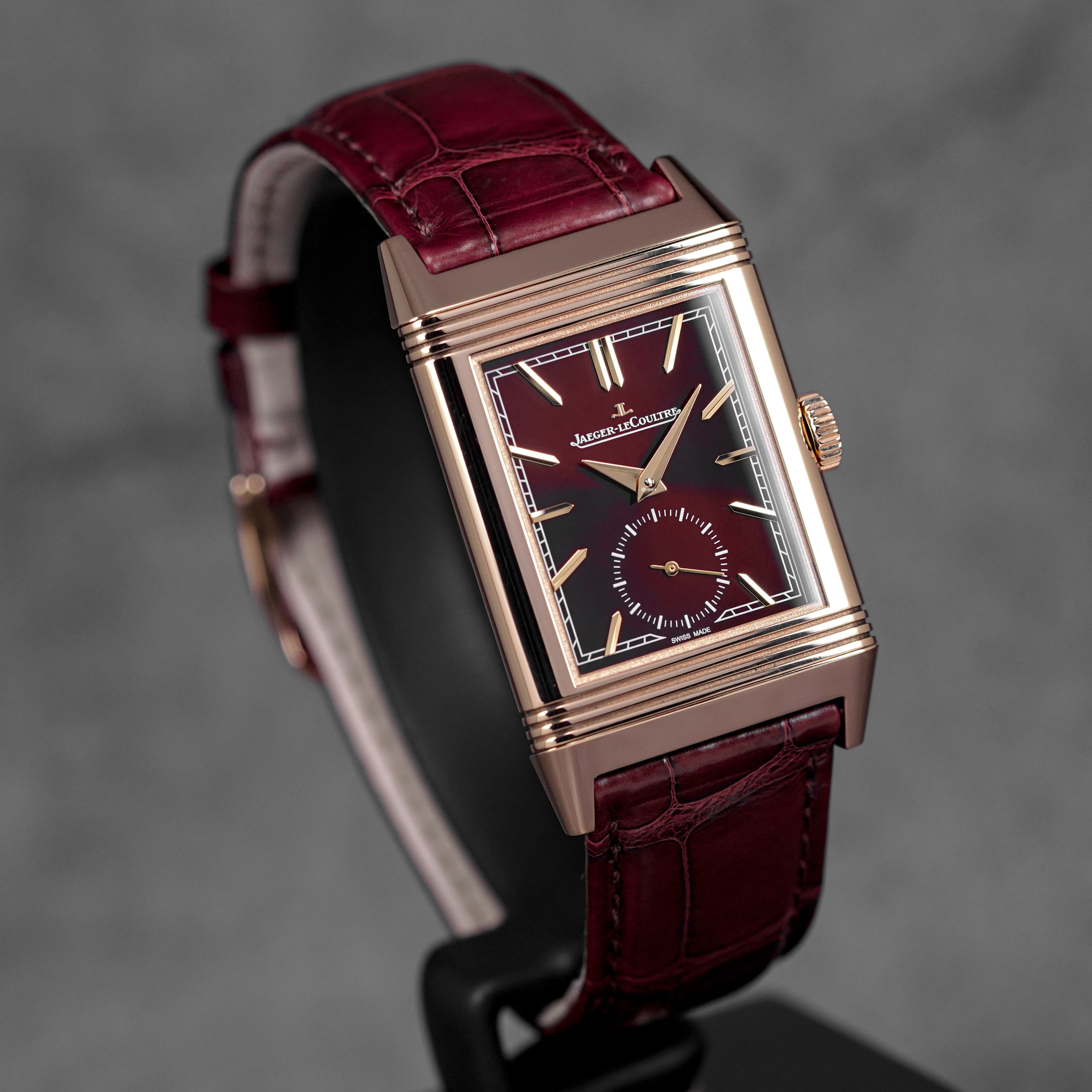 REVERSO TRIBUTE MONOFACE ROSEGOLD BURGUNDY (2023)