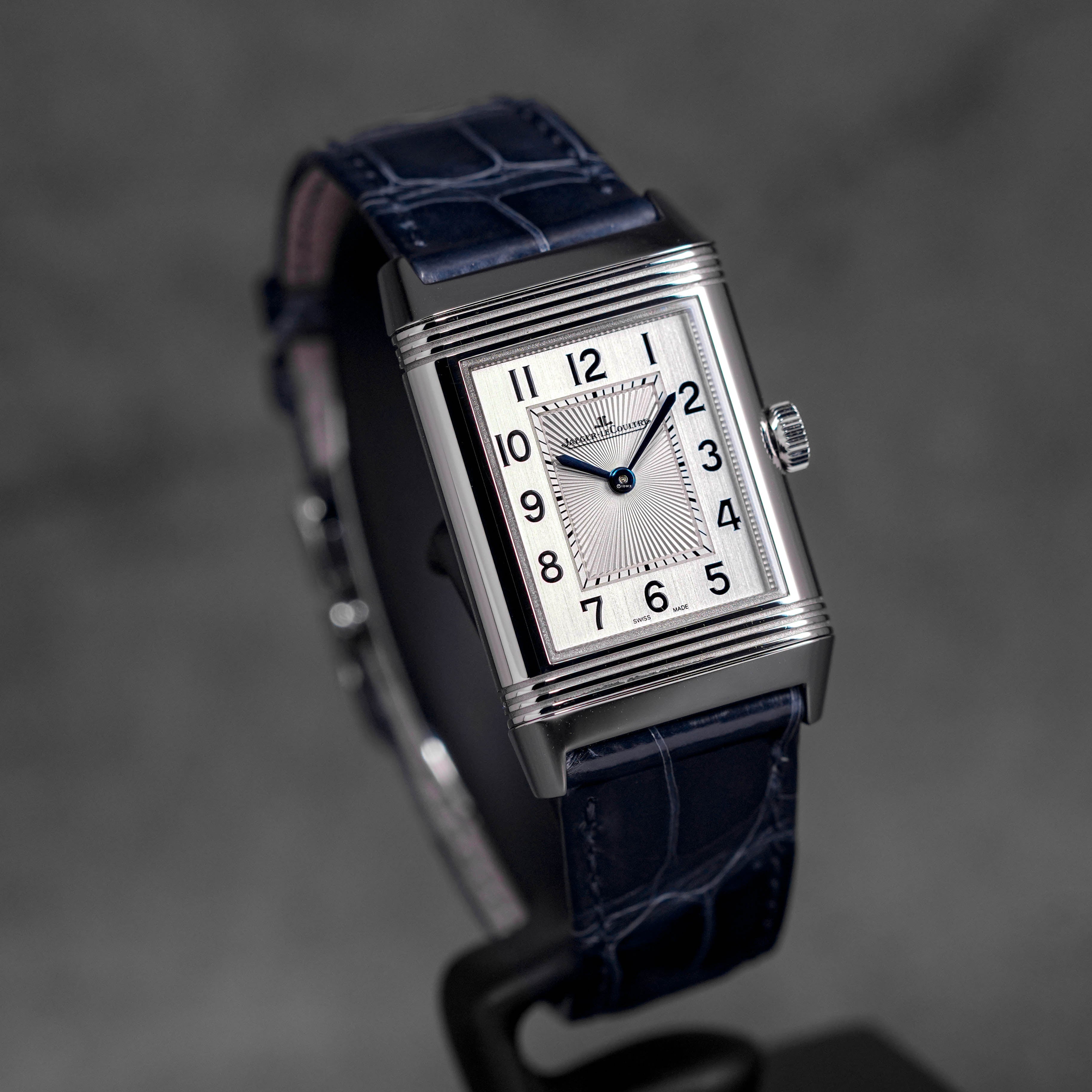 REVERSO CLASSIC DUETTO SILVER-BLACK DIAL LEATHER STRAP (2022)