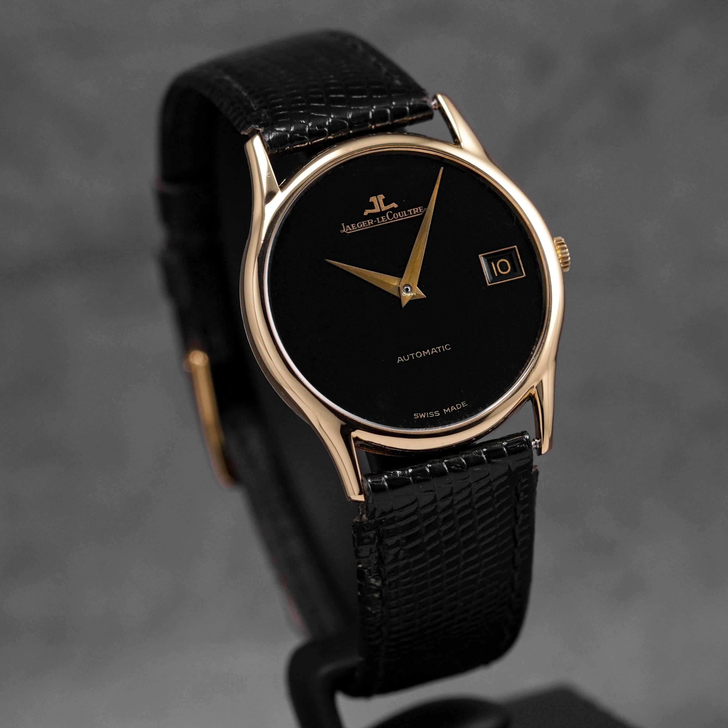 VINTAGE THIN YELLOWGOLD BLACK DIAL (WATCH ONLY)