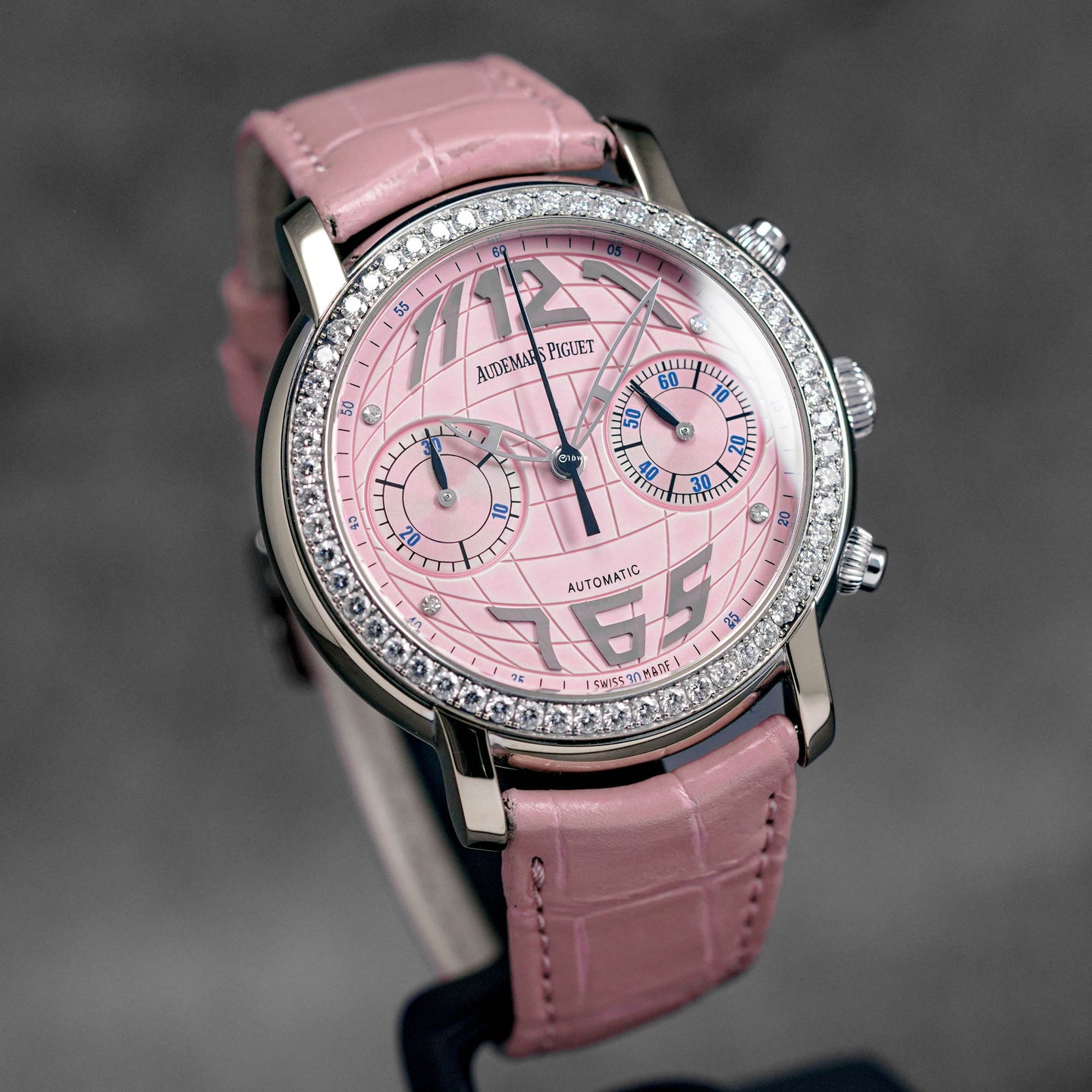 JULES AUDEMARS LADIES CHRONOGRAPH WHITEGOLD PINK DIAMOND BEZEL (WATCH ONLY)