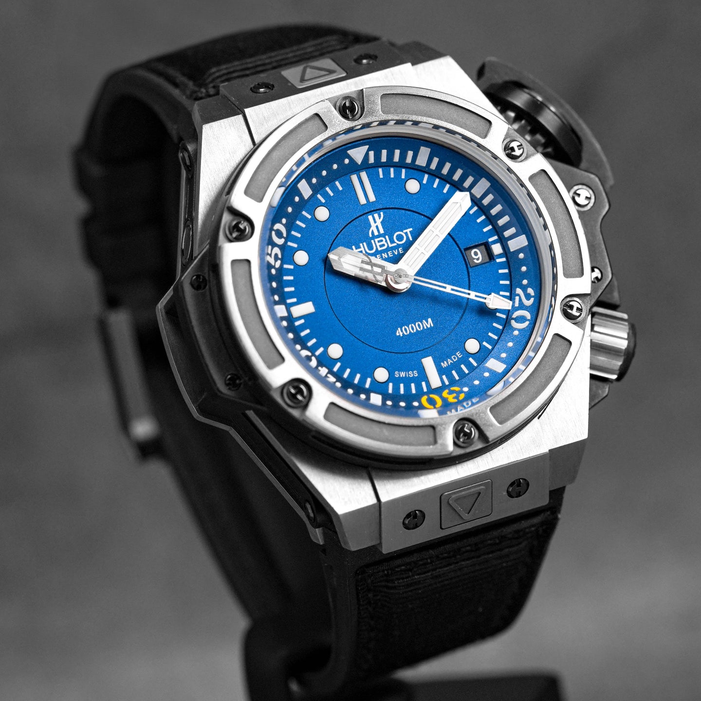 KING POWER 48MM OCEANOGRAPH DIVER 4000 'LUCERNE PHILIPPINES' 30TH ANNIVERSARY 2012 TITANIUM BLUE DIAL LIMITED EDITION (WATCH & BOX)