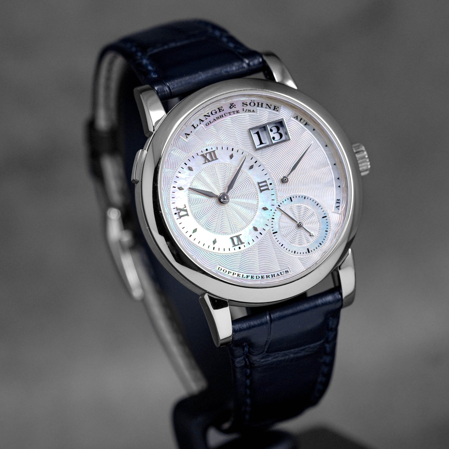 A. LANGE & SÖHNE LANGE 1 PLATINUM SILVER MOP INDEX DIAL 'SINCERE SINGAPORE' LIMITED EDITION (UNDATED)