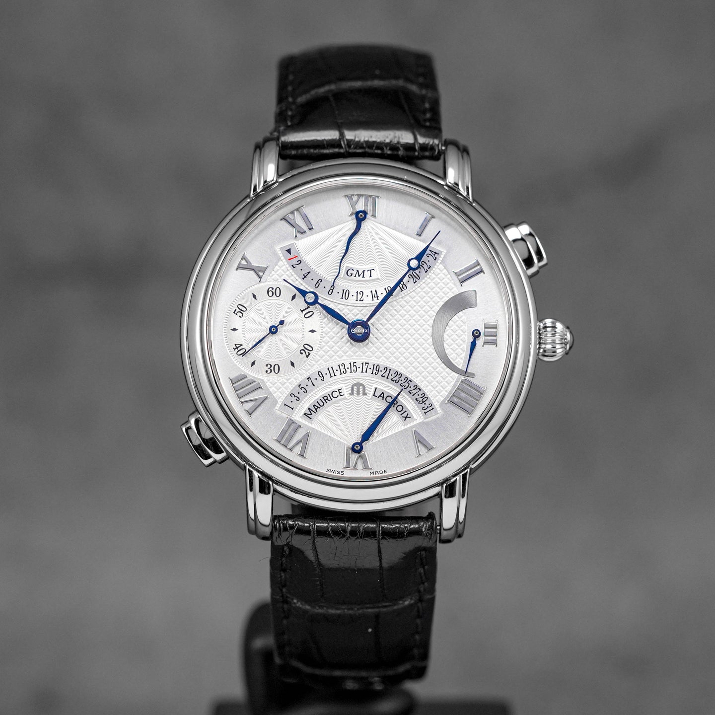 MAURICE LACROIX MASTERPIECE DOUBLE RETROGRADE SILVER DIAL (WATCH ONLY)