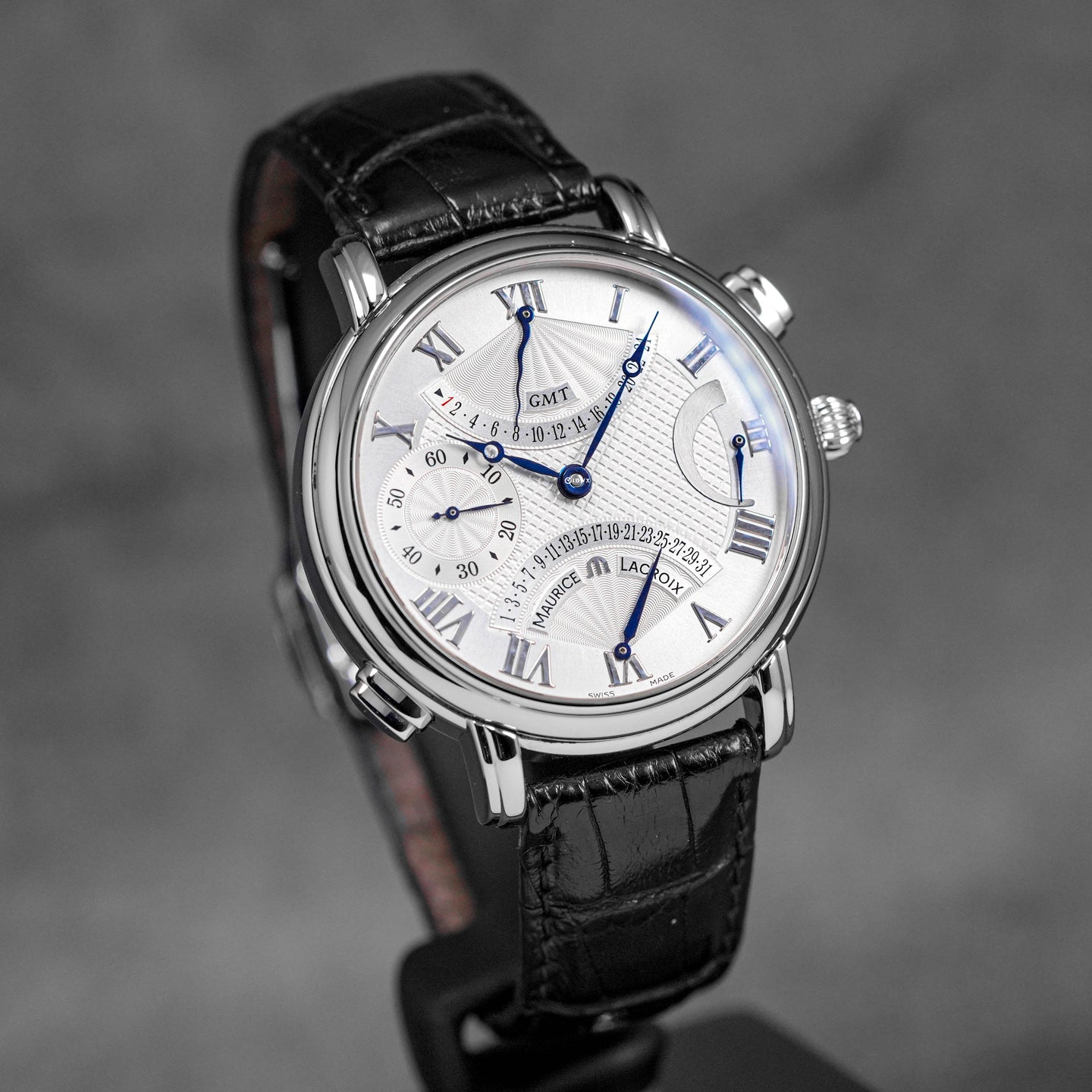 MAURICE LACROIX MASTERPIECE DOUBLE RETROGRADE SILVER DIAL (WATCH ONLY)