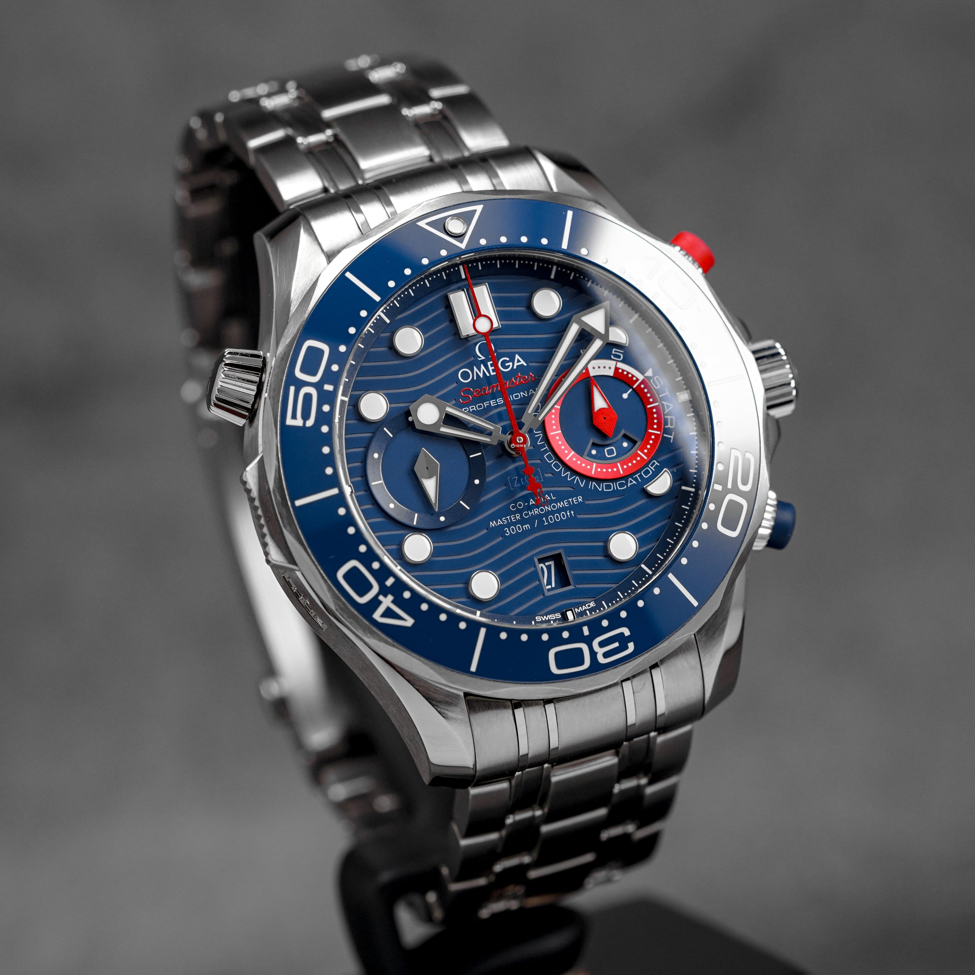 SEAMASTER DIVER 300M AMERICA'S CUP CHRONOGRAPH BLUE DIAL (2022)