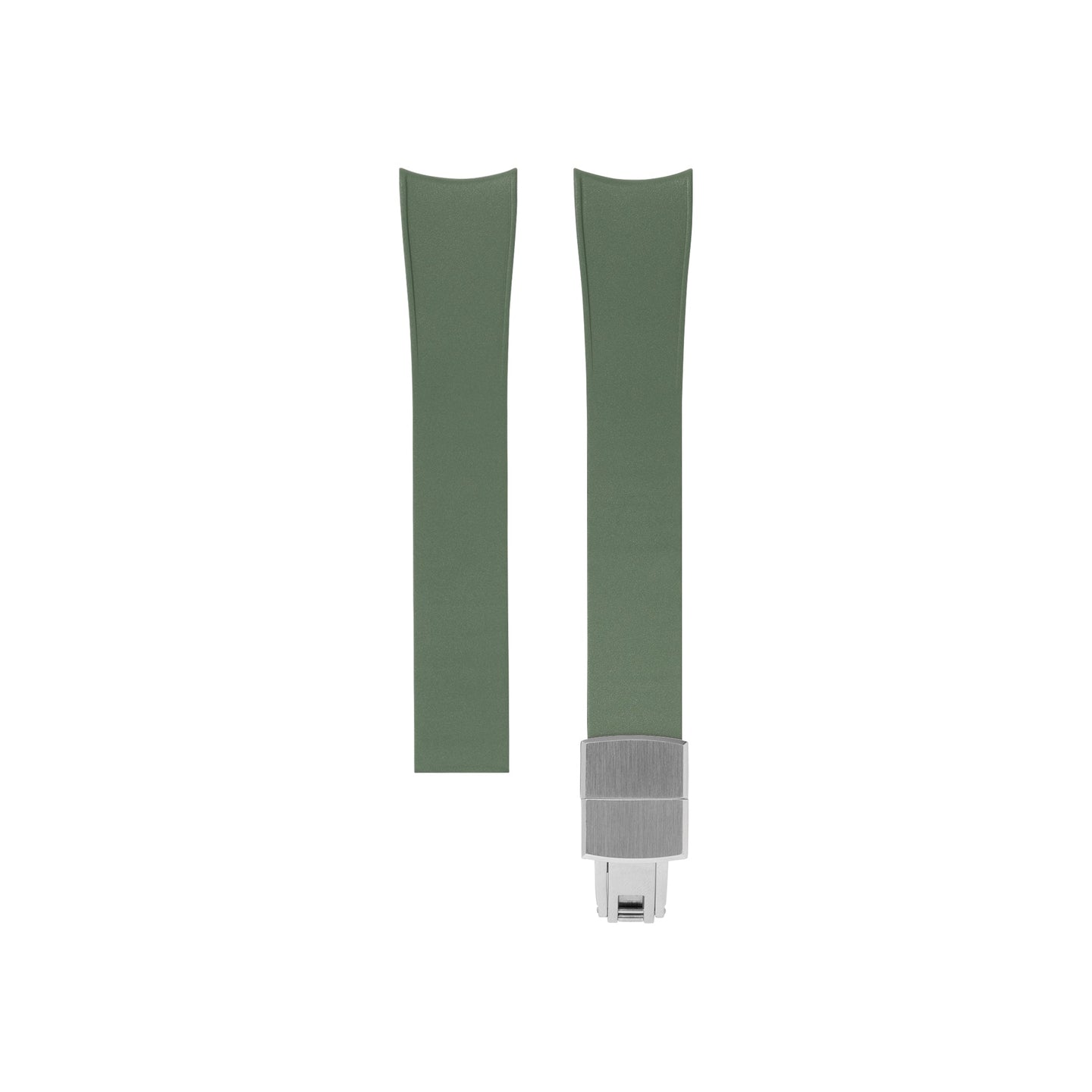 Curved Rubber Strap Olive Green