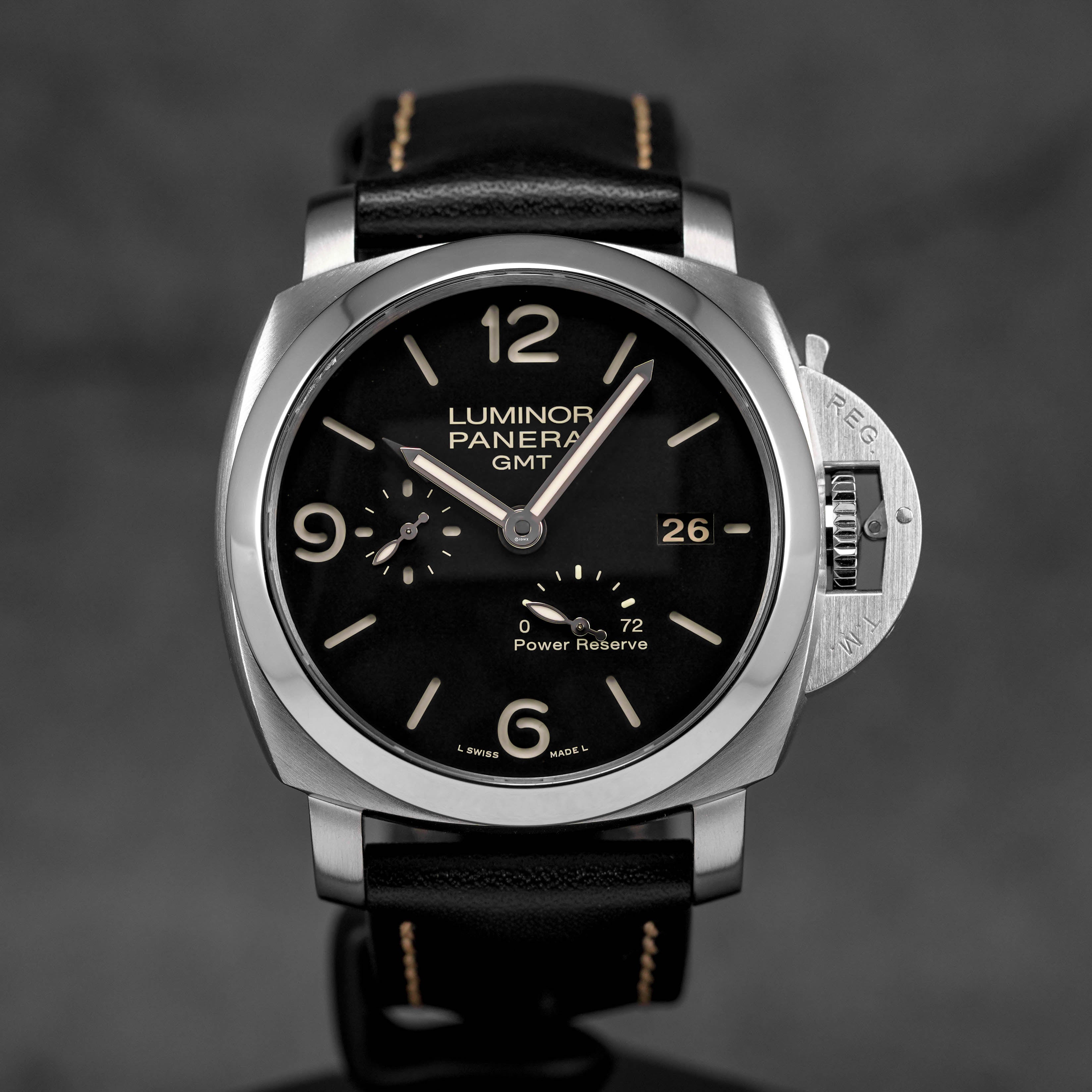 LUMINOR 1950 3 DAYS GMT 44MM BLACK DIAL PAM 321 (2012)