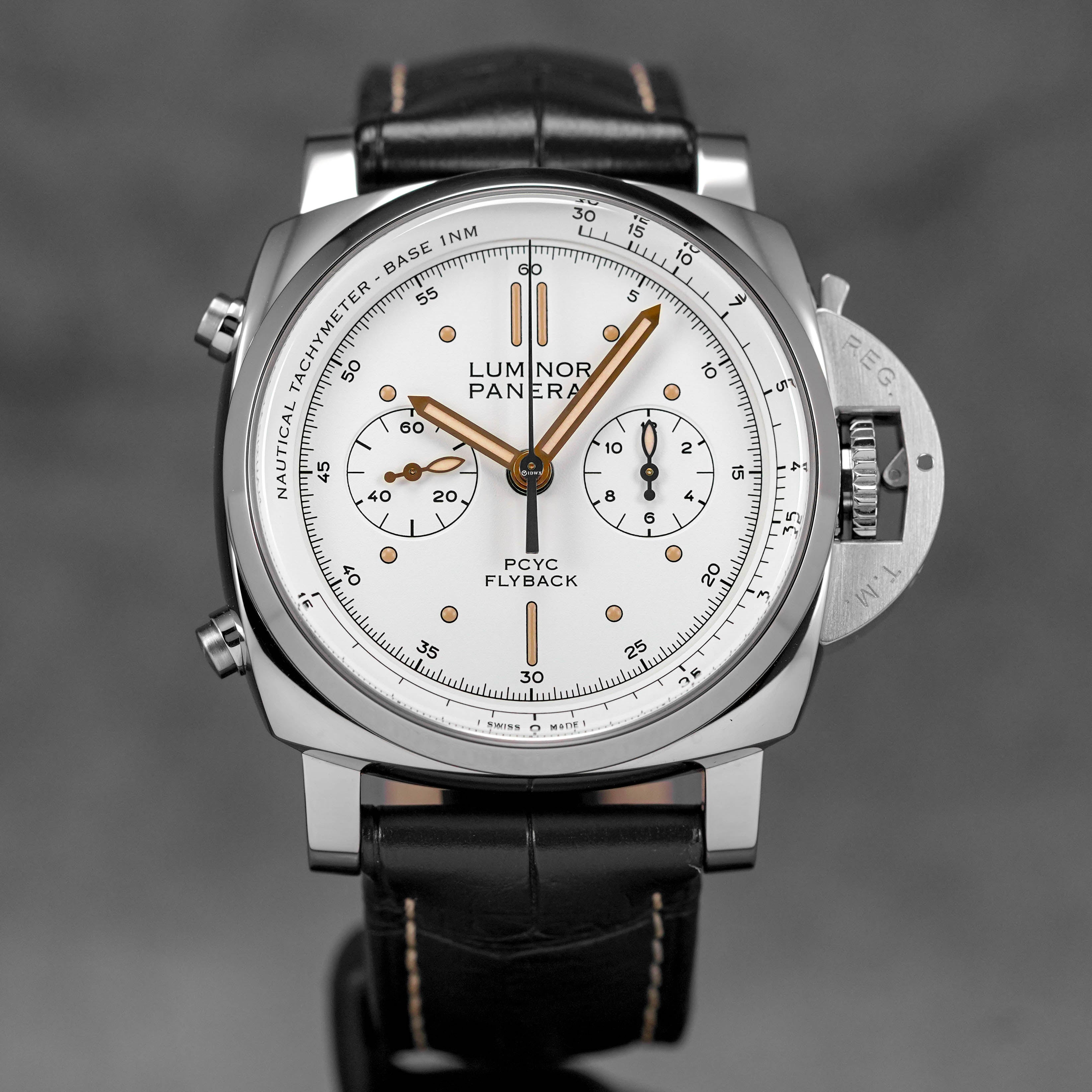 LUMINOR 1950 CLASSIC YACHTS CHALLENGE 'PCYC' CHRONOGRAPH FLYBACK IVORY DIAL PAM 654 (2019)