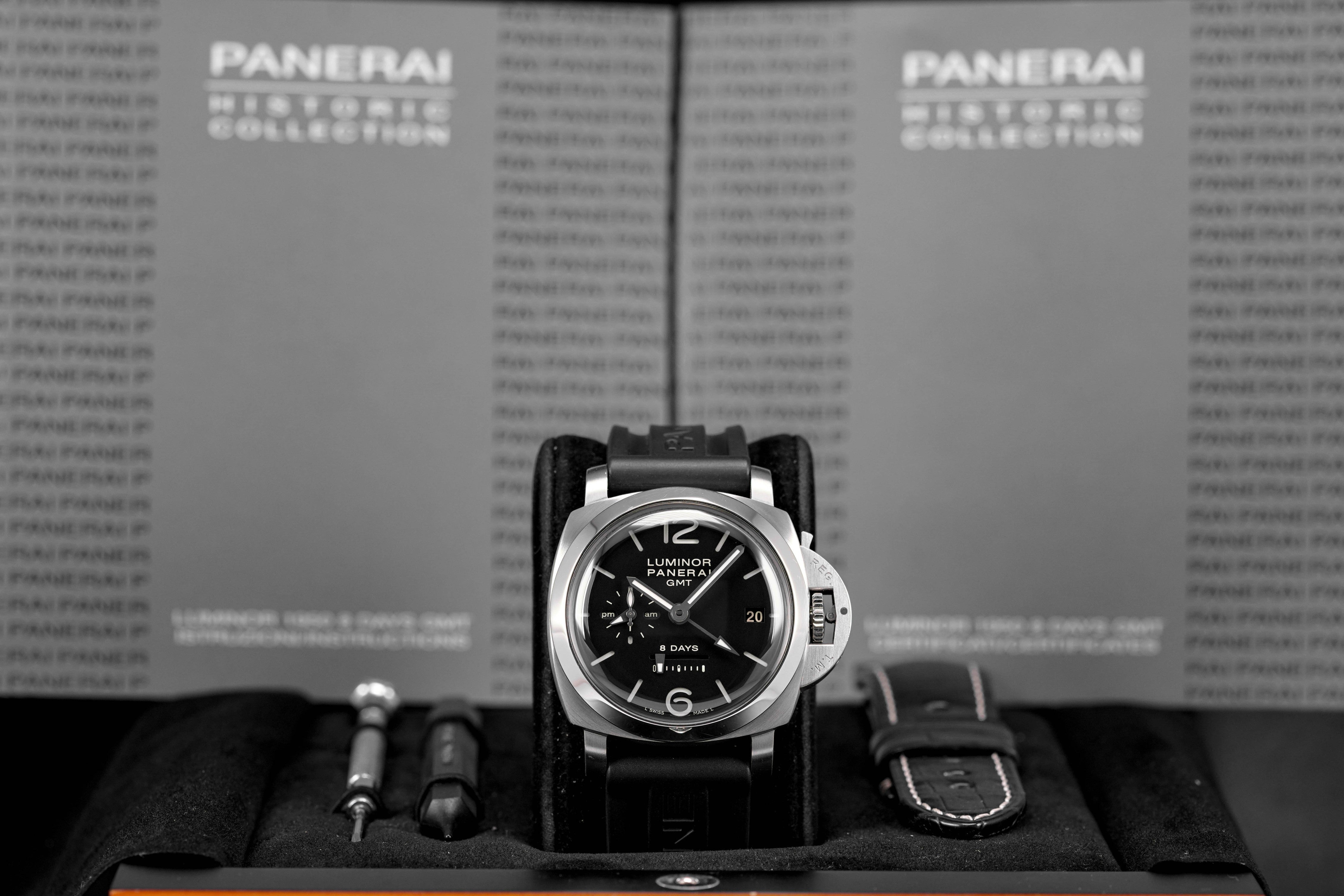 PANERAI LUMINOR 1950 DAYS GMT 44MM BLACK DIAL PAM 233 (2013