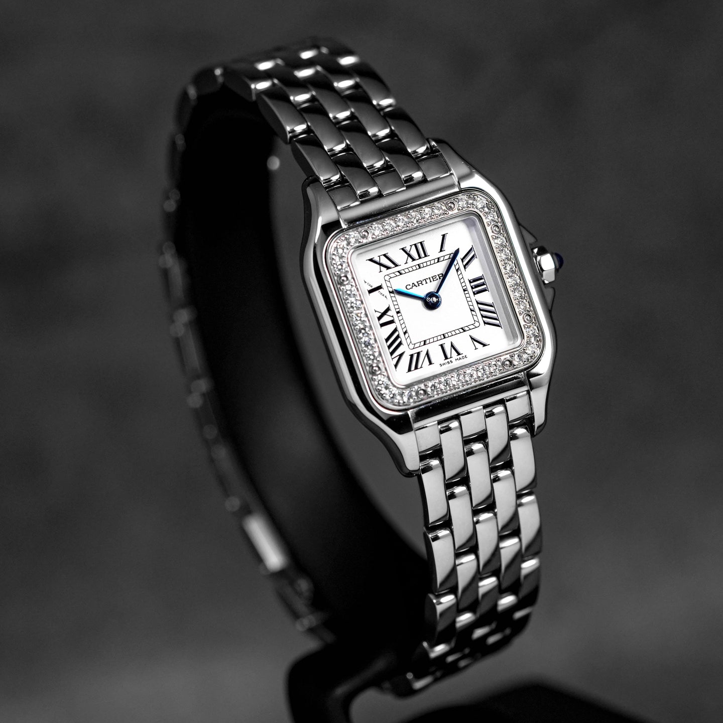 PANTHÈRE STEEL S SILVER DIAL DIAMOND BEZEL (2019)