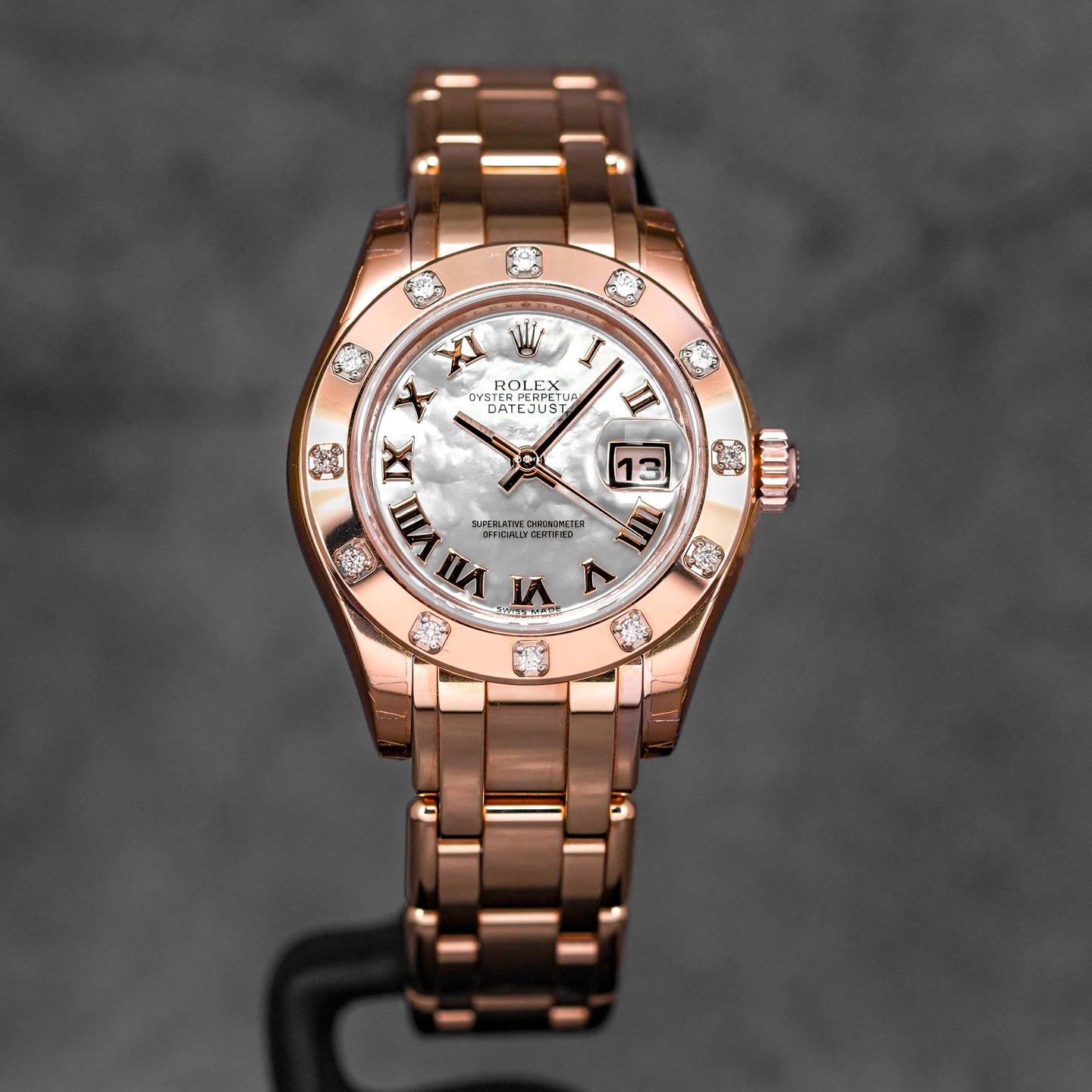 DATEJUST 29MM PEARLMASTER ROSEGOLD MOP ROMAN DIAL DIAMOND BEZEL (2022)