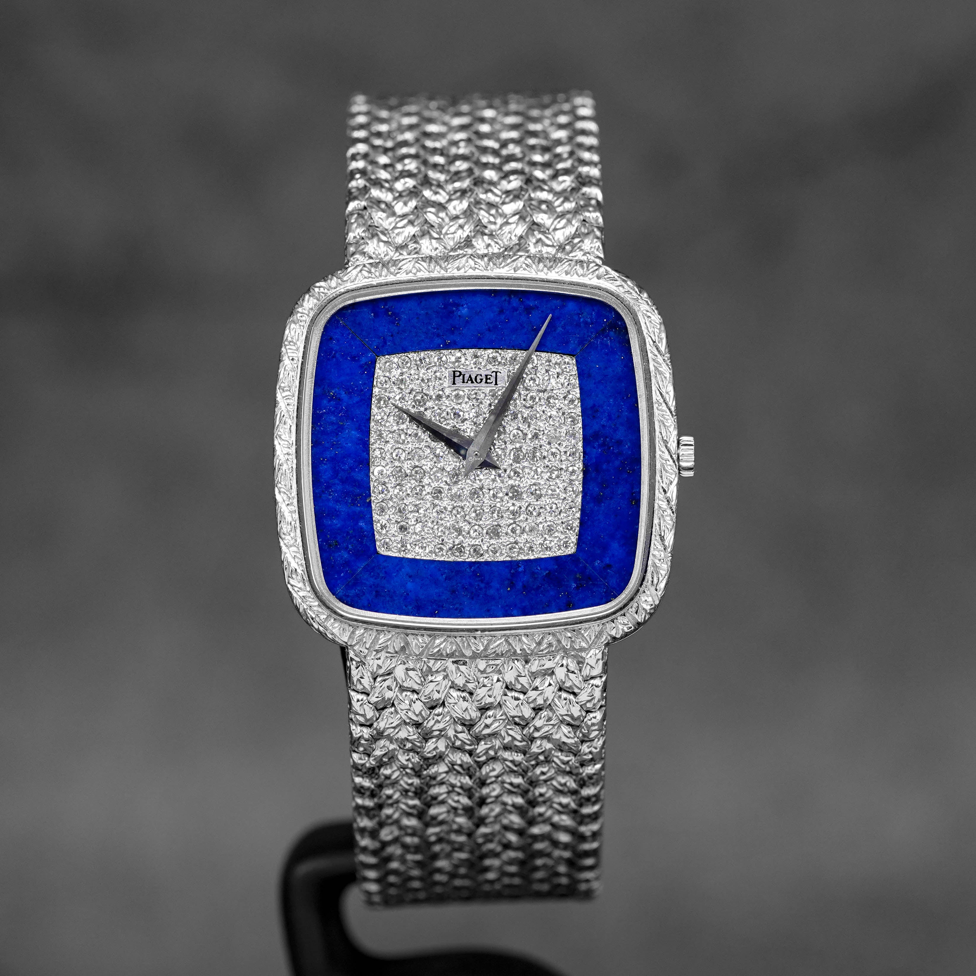 VINTAGE WHITEGOLD BLUE ONYX PAVE DIAMOND DIAL (WATCH ONLY)