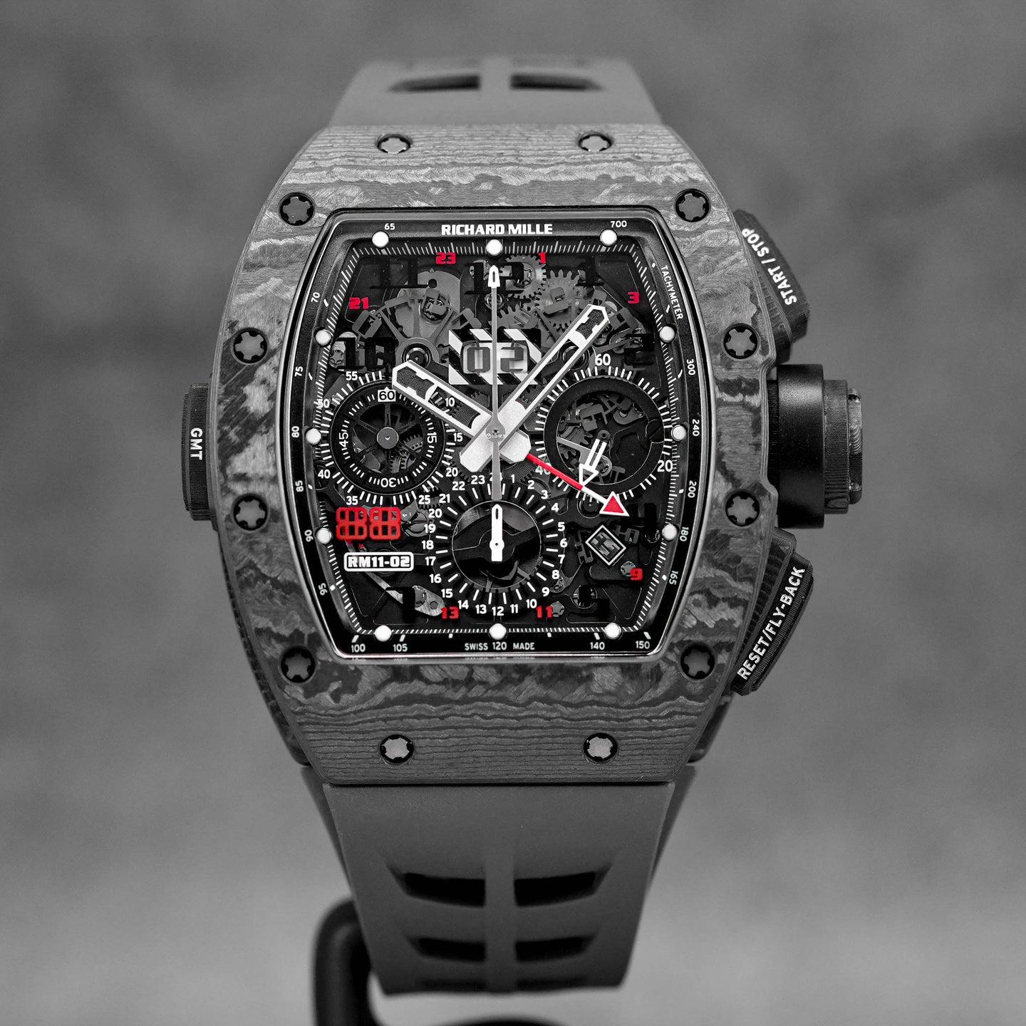 RM 11-02 NTPT CARBON FLYBACK CHRONOGRAPH DUALTIME ZONE 'JET BLACK' AMERICAS EDITION (2017)