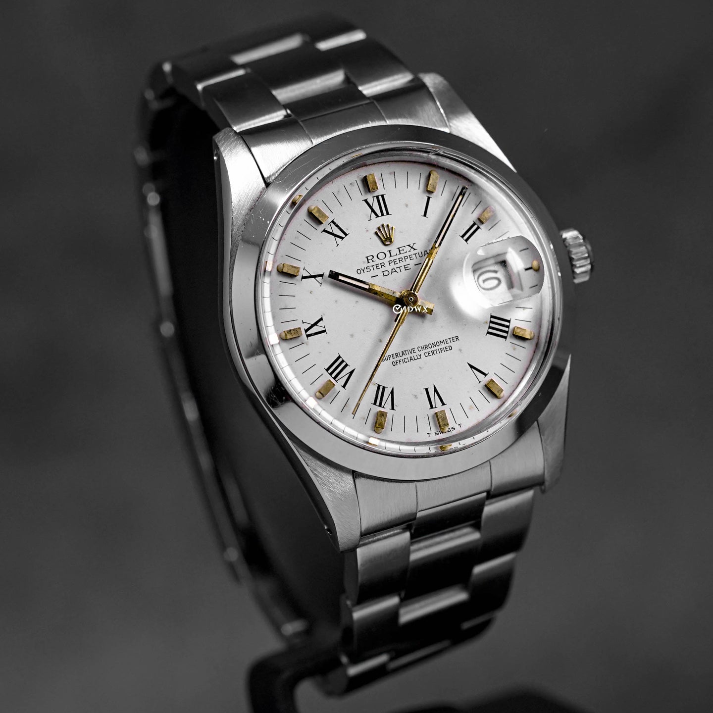 OYSTER PERPETUAL DATE 34MM WHITE ROMAN DIAL (WATCH ONLY)