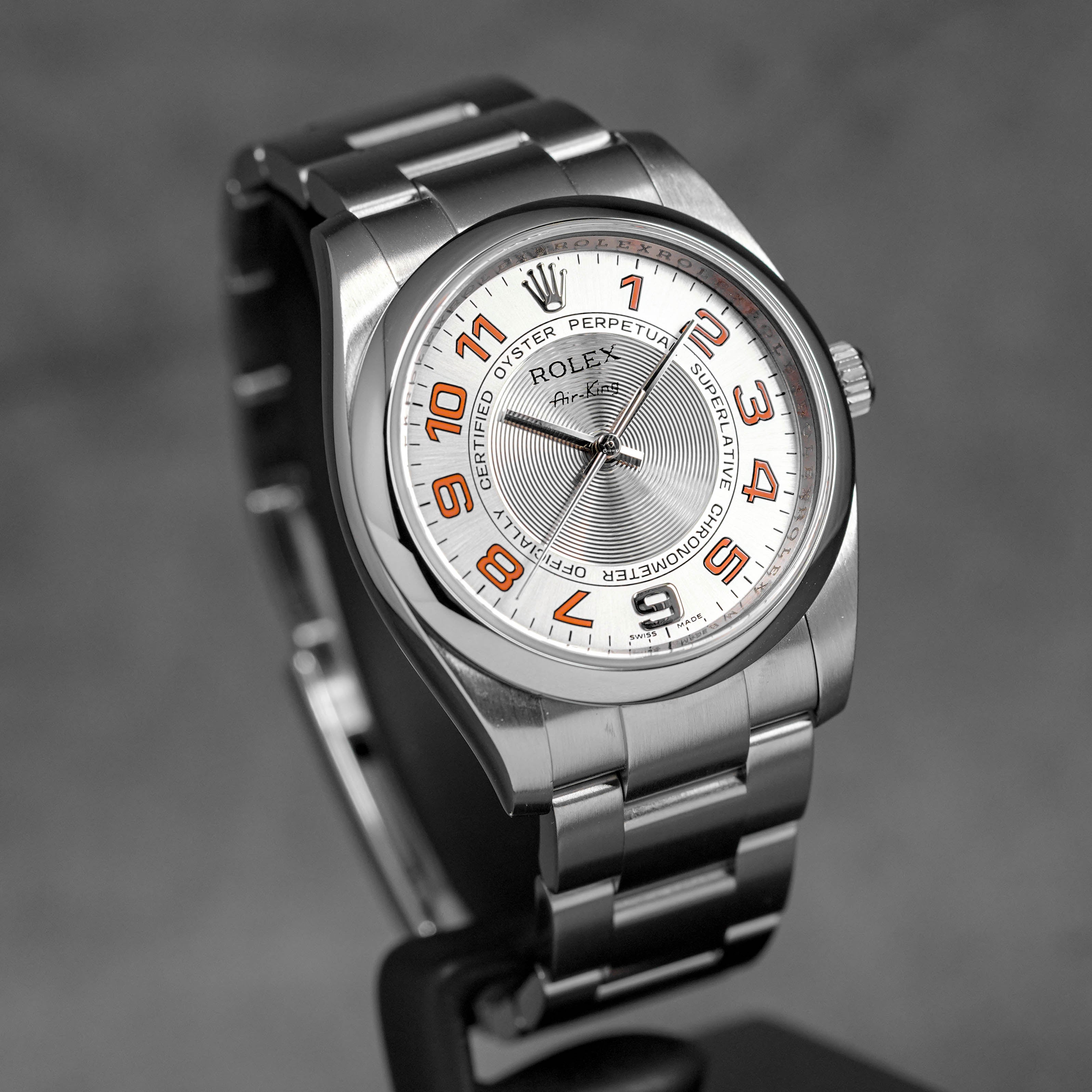 AIR KING 34MM 114200 SILVER CONCENTRIC ARABIC DIAL (WATCH ONLY)