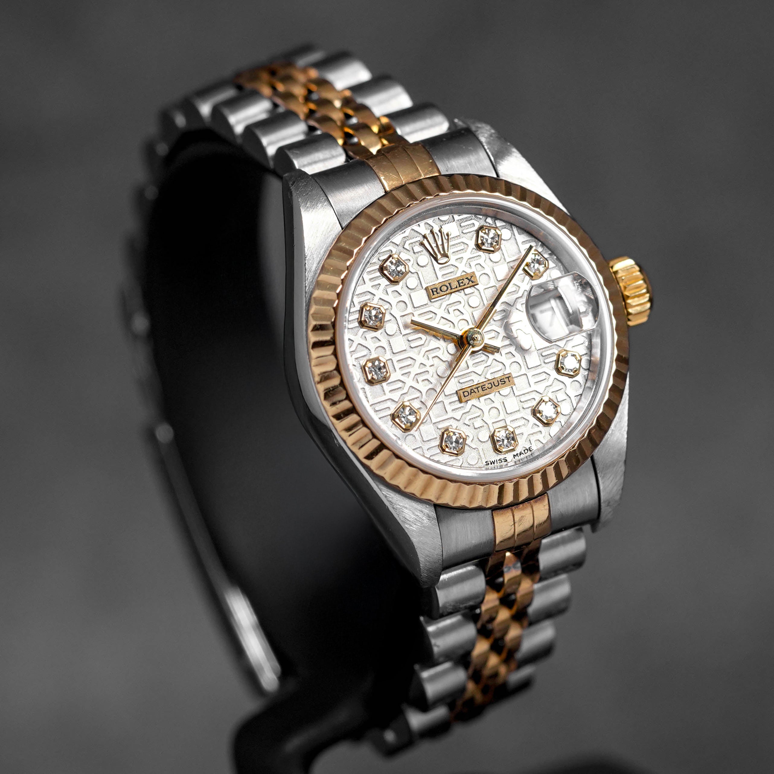 DATEJUST 26MM TWOTONE YELLOWGOLD SILVER COMPUTERIZED DIAMOND DIAL (1999)