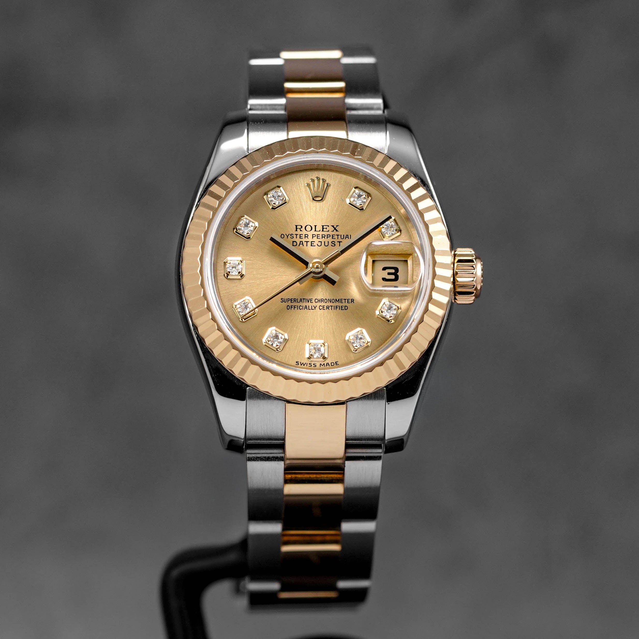 DATEJUST 26MM TWOTONE YELLOWGOLD CHAMPAGNE DIAMOND DIAL (WATCH ONLY)