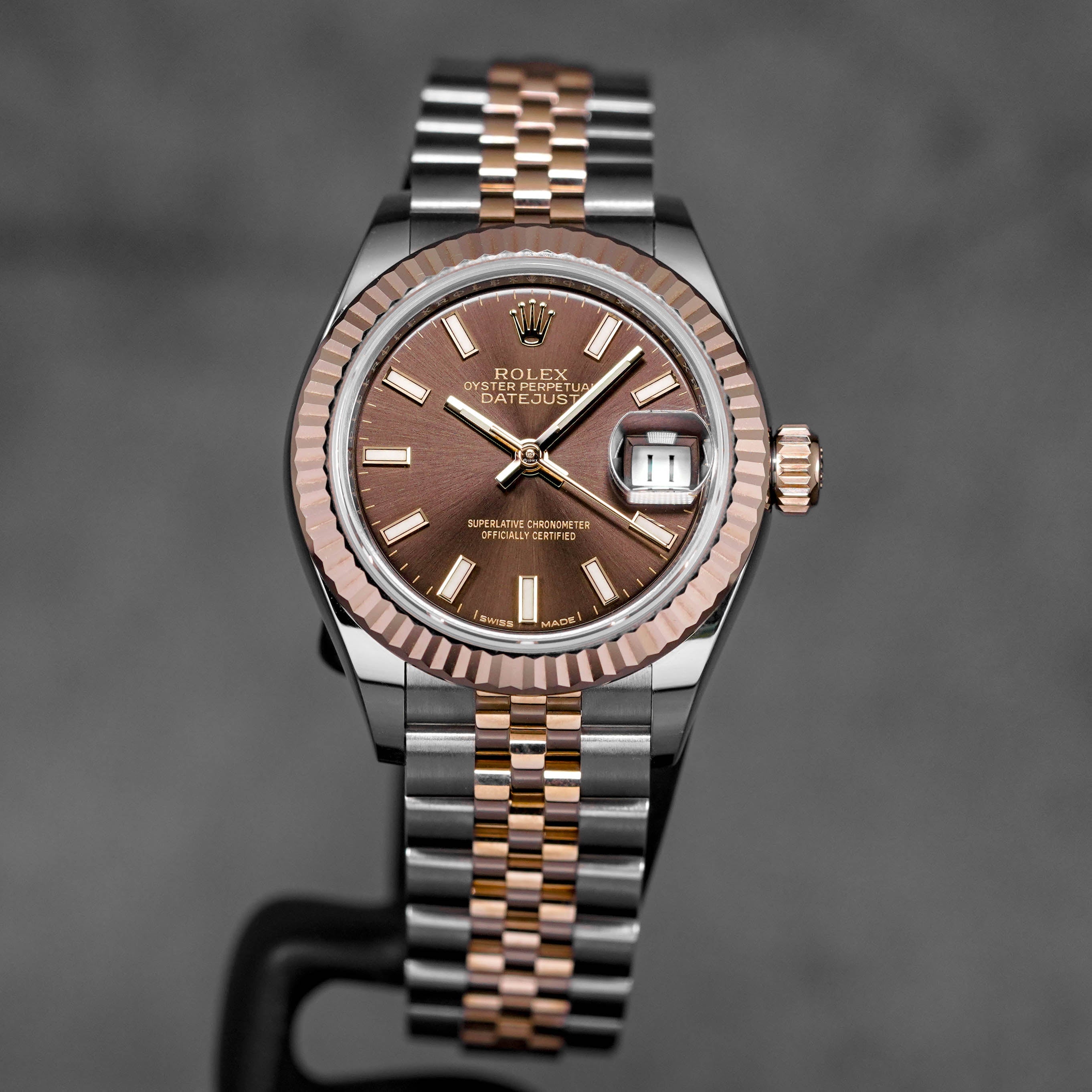 DATEJUST 28MM TWOTONE ROSEGOLD CHOCO DIAL (2019)