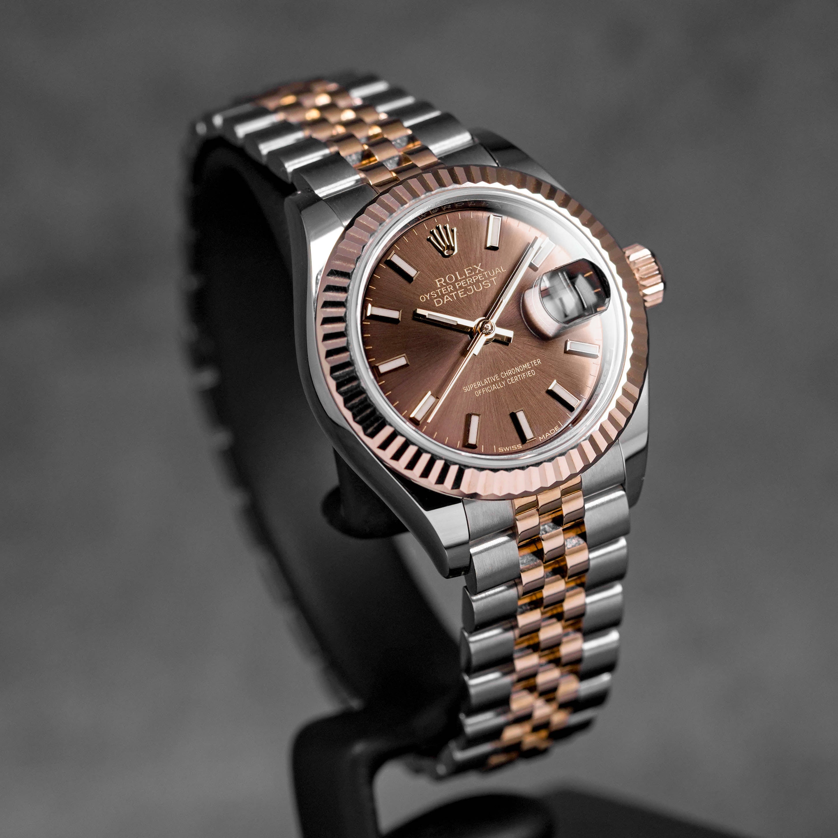 DATEJUST 28MM TWOTONE ROSEGOLD CHOCO DIAL (2019)