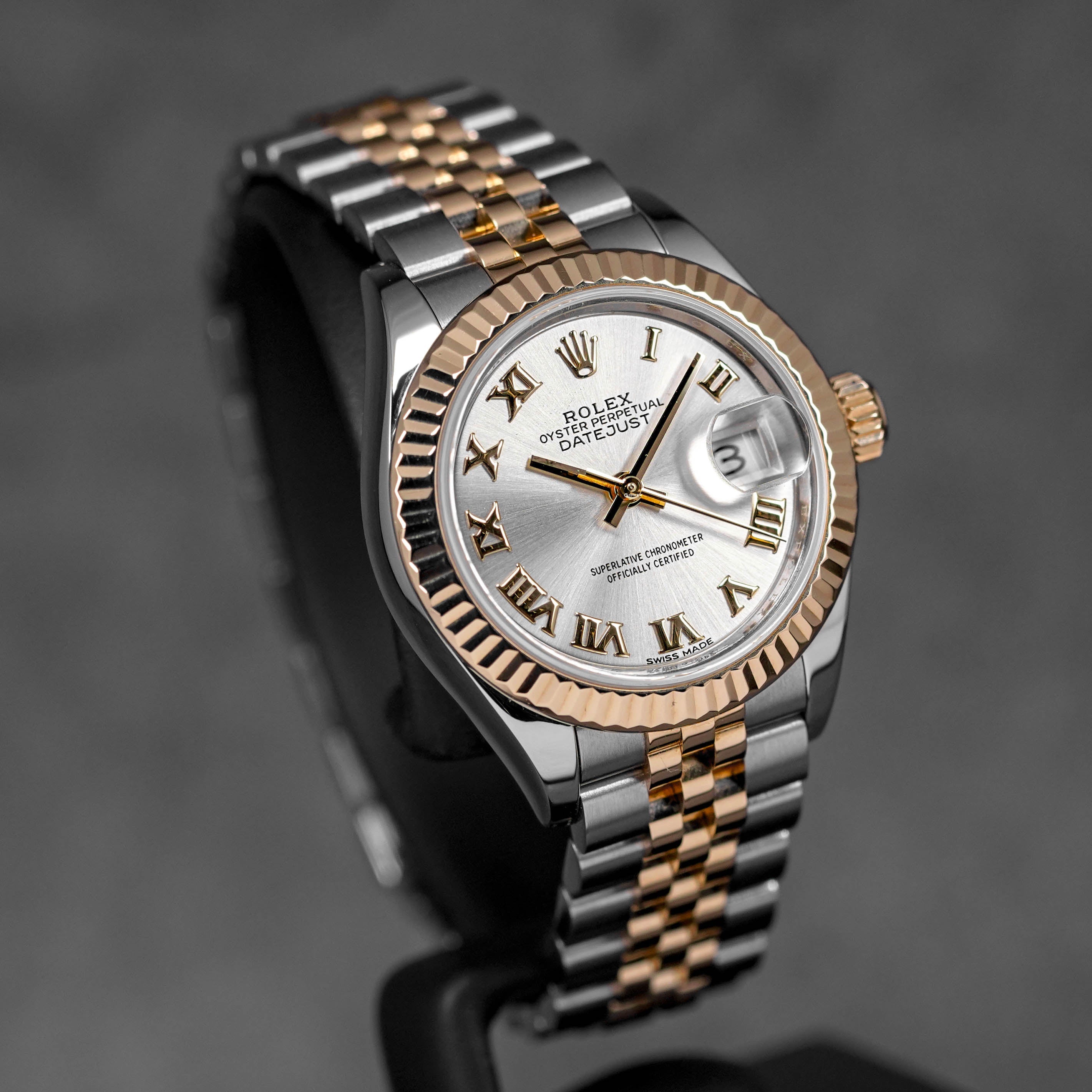 DATEJUST 28MM TWOTONE YELLOWGOLD SILVER ROMAN DIAL (2020)