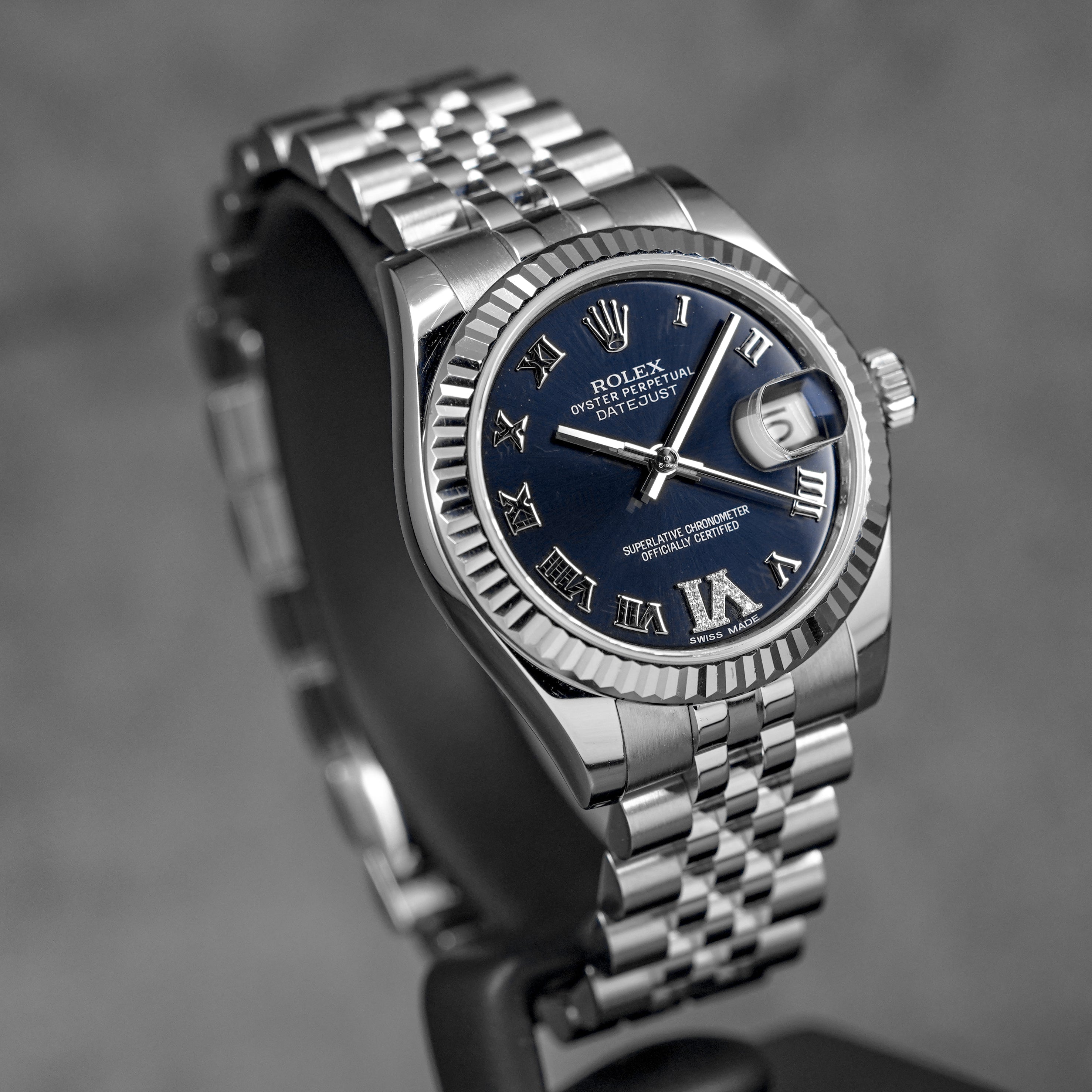 DATEJUST 31MM BLUE ROMAN DIAL DIAMOND ON VI (2013)