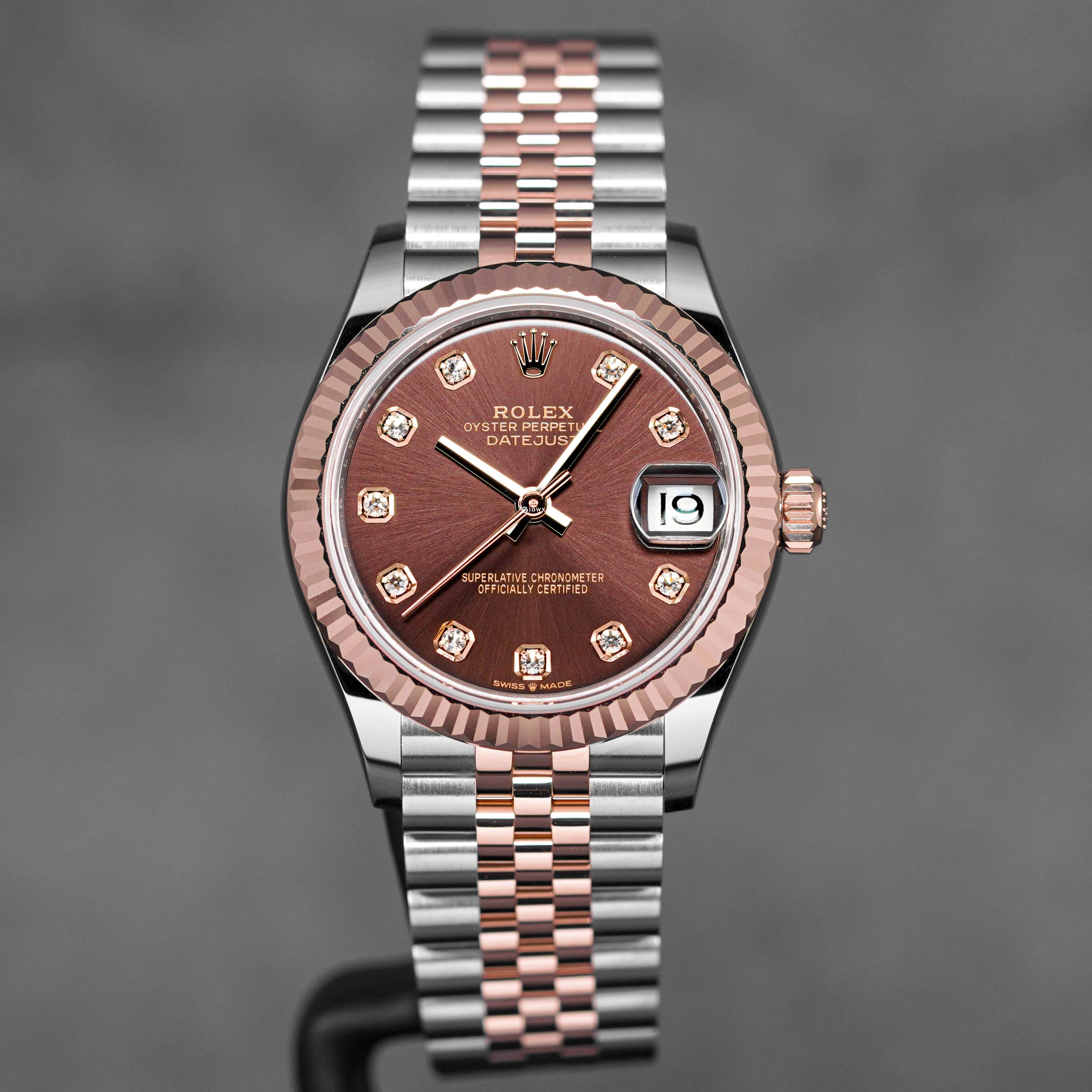 DATEJUST 31MM TWOTONE ROSEGOLD CHOCO DIAMOND DIAL (2025)