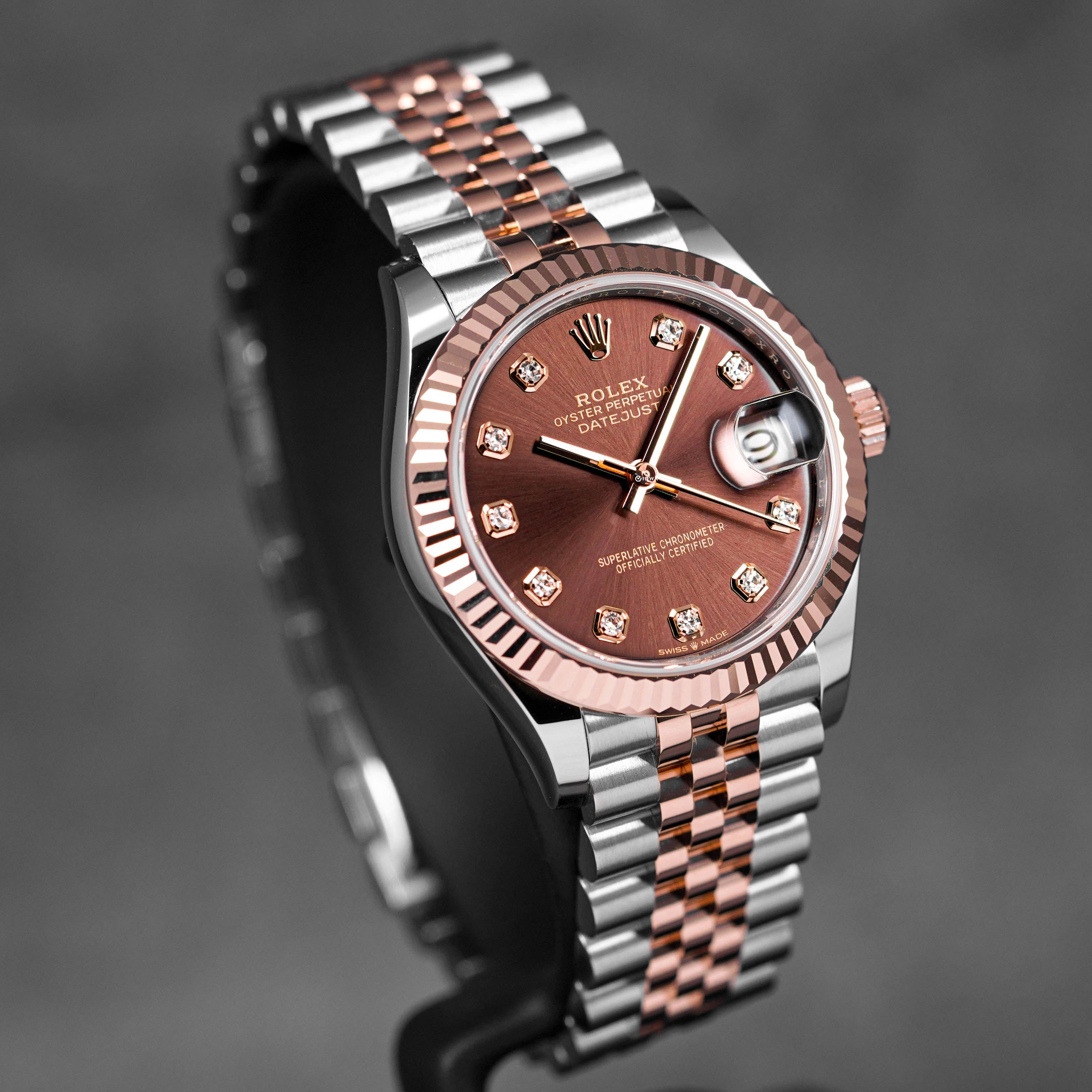 DATEJUST 31MM TWOTONE ROSEGOLD CHOCO DIAMOND DIAL (2025)