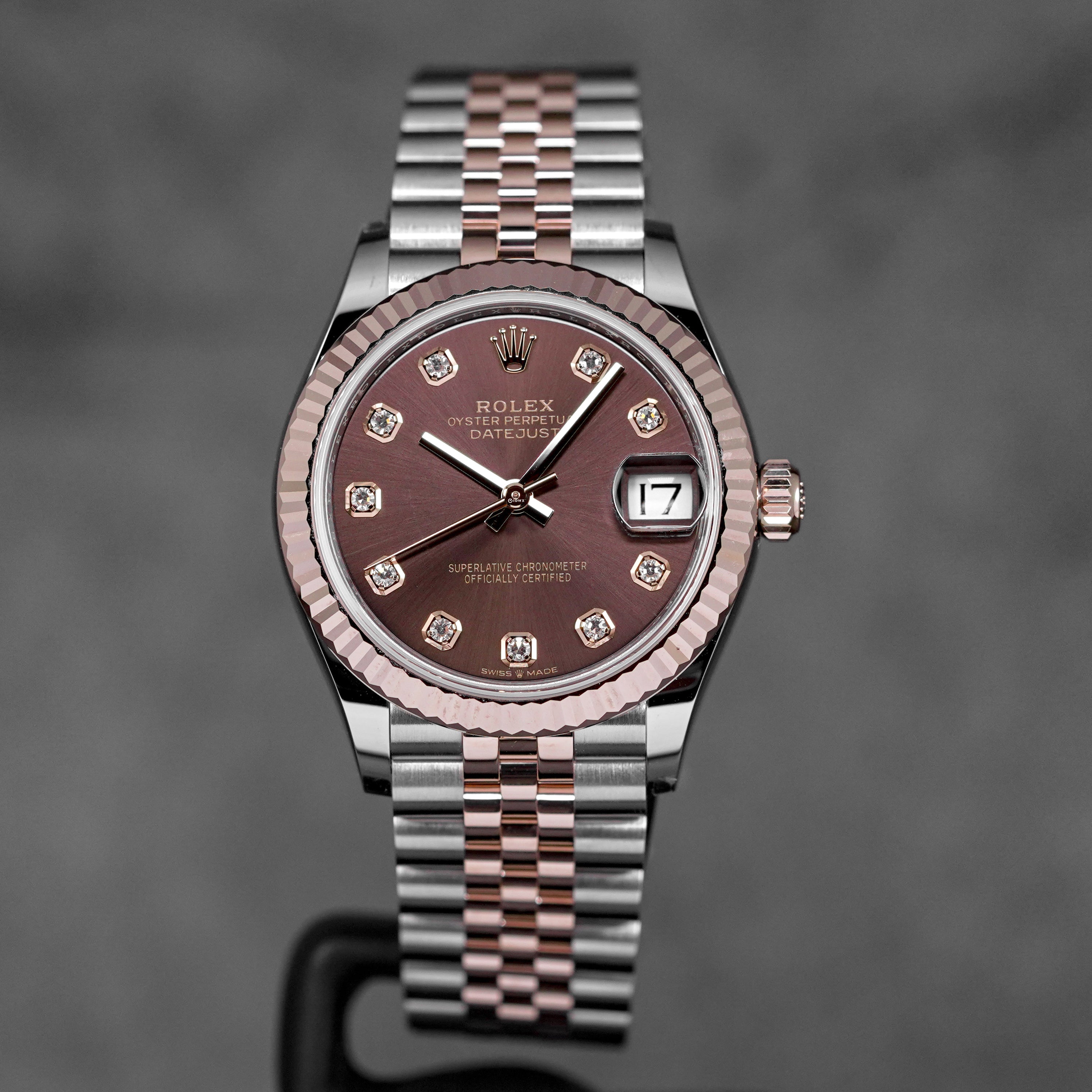 DATEJUST 31MM TWOTONE ROSEGOLD CHOCO DIAMOND DIAL (2025)