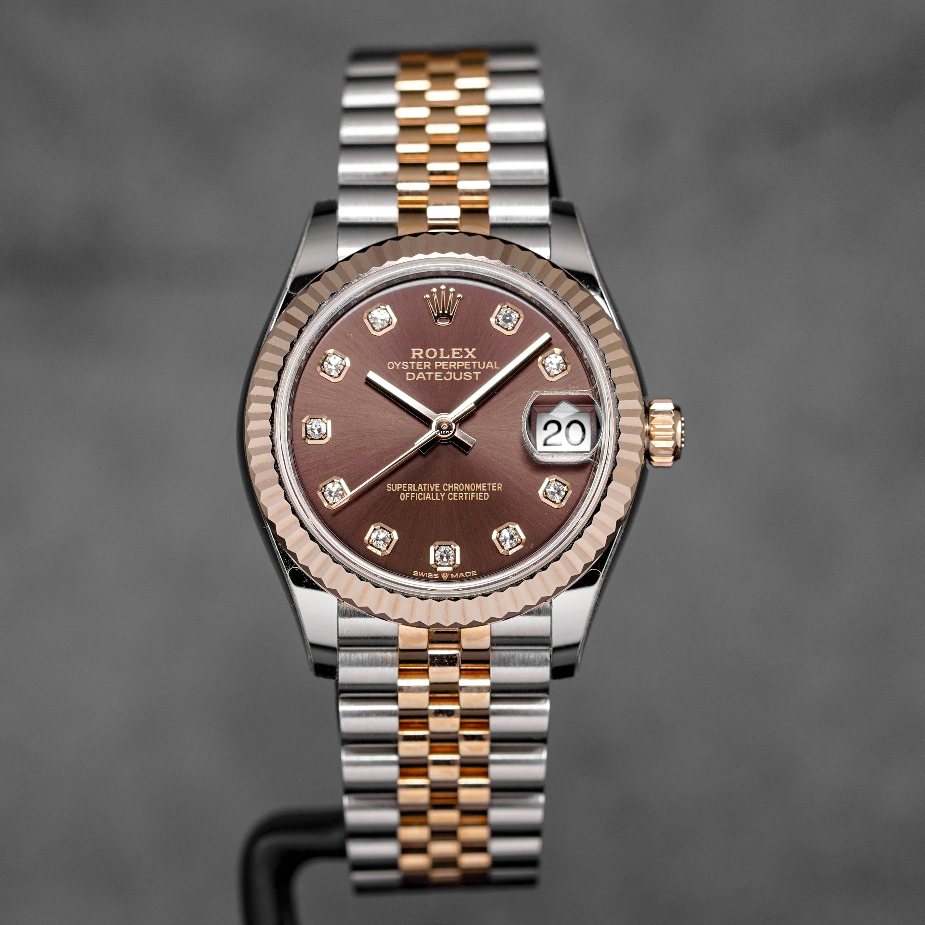 DATEJUST 31MM TWOTONE ROSEGOLD CHOCO DIAMOND DIAL (2021)
