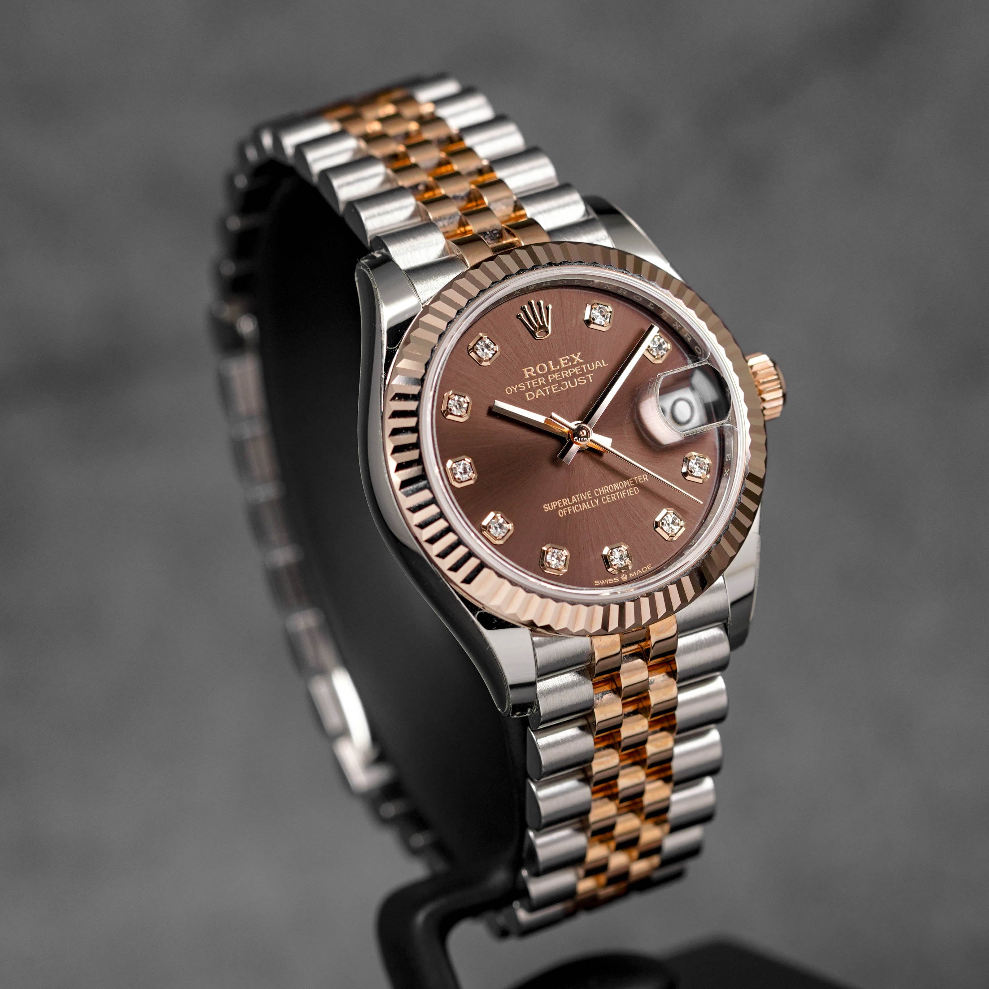 DATEJUST 31MM TWOTONE ROSEGOLD CHOCO DIAMOND DIAL (2021)