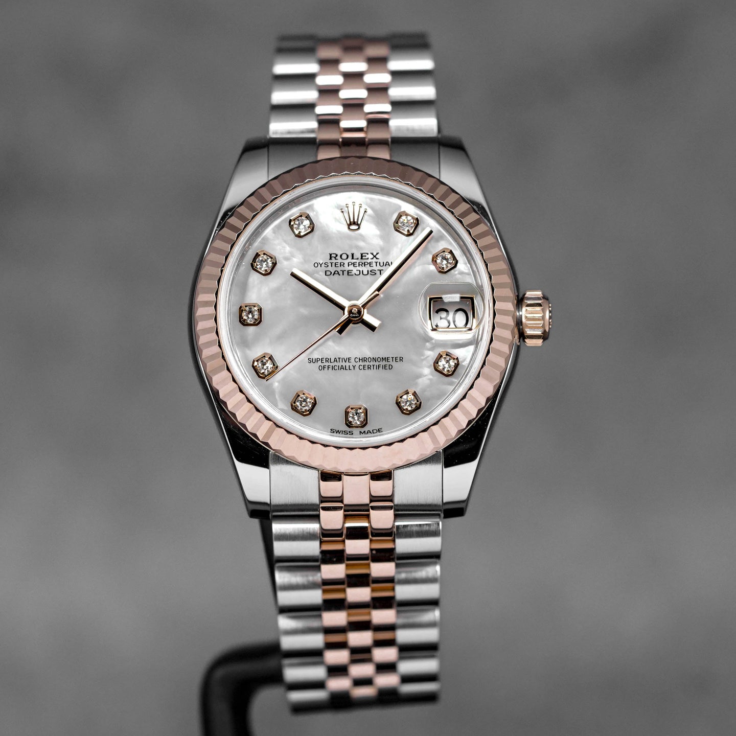 DATEJUST 31MM TWOTONE ROSEGOLD MOP DIAMOND DIAL (2018)