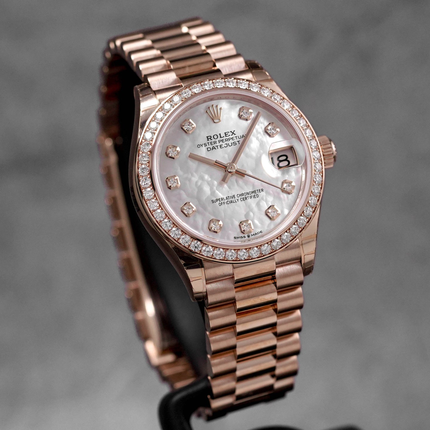 DATEJUST 31MM ROSEGOLD DIAMOND RING MOP DIAMOND DIAL (2021)