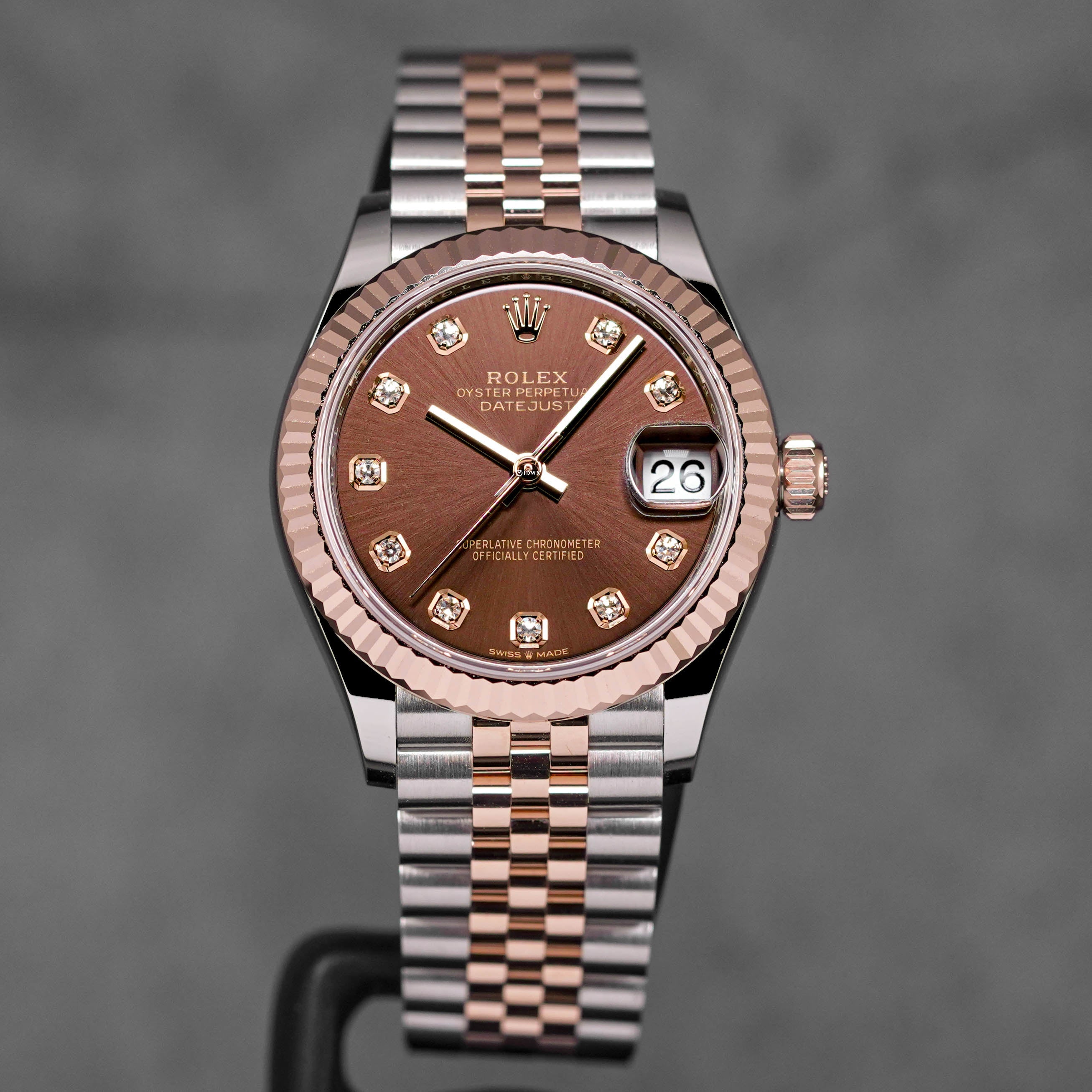 DATEJUST 31MM TWOTONE ROSEGOLD CHOCO DIAMOND DIAL (2025)