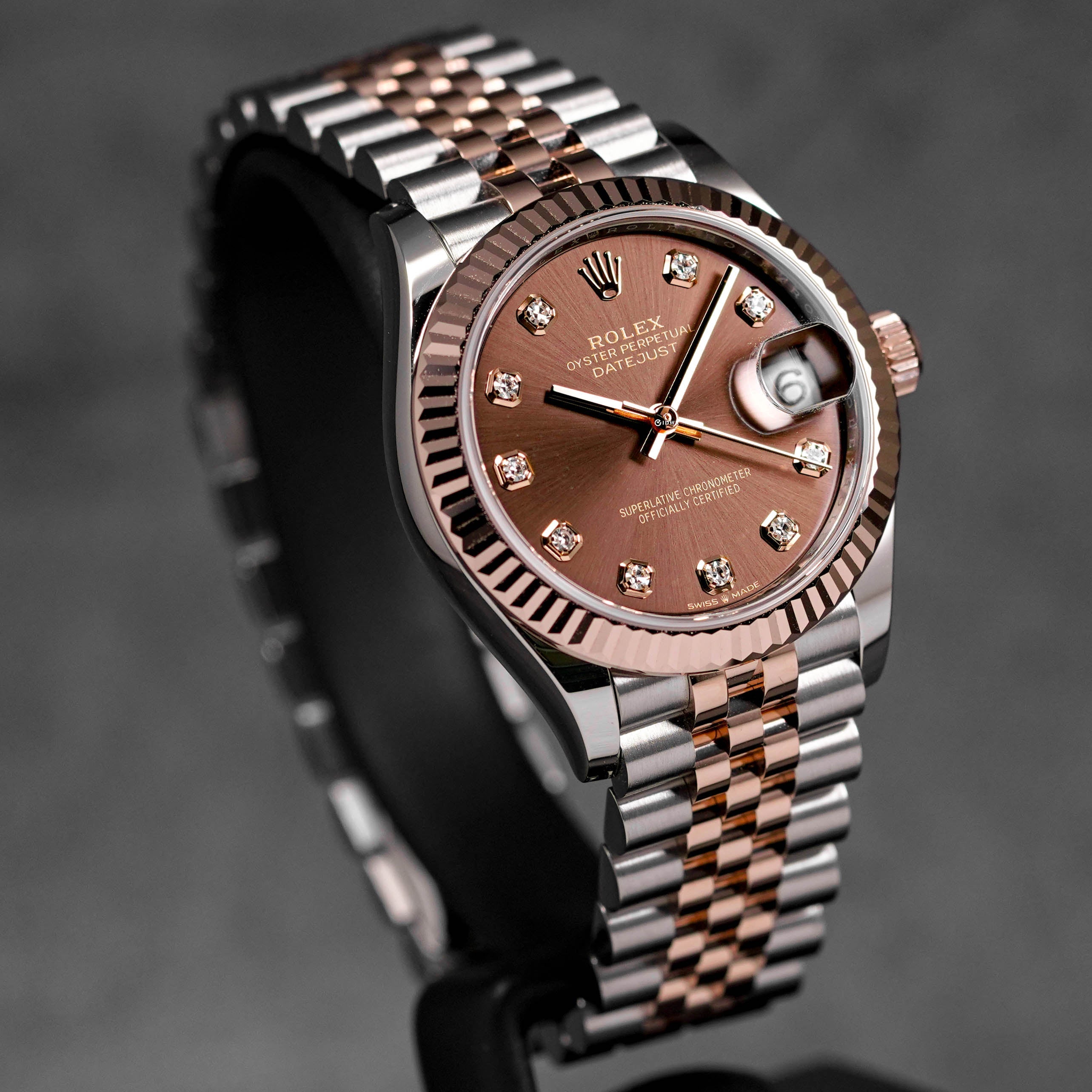 DATEJUST 31MM TWOTONE ROSEGOLD CHOCO DIAMOND DIAL (2025)